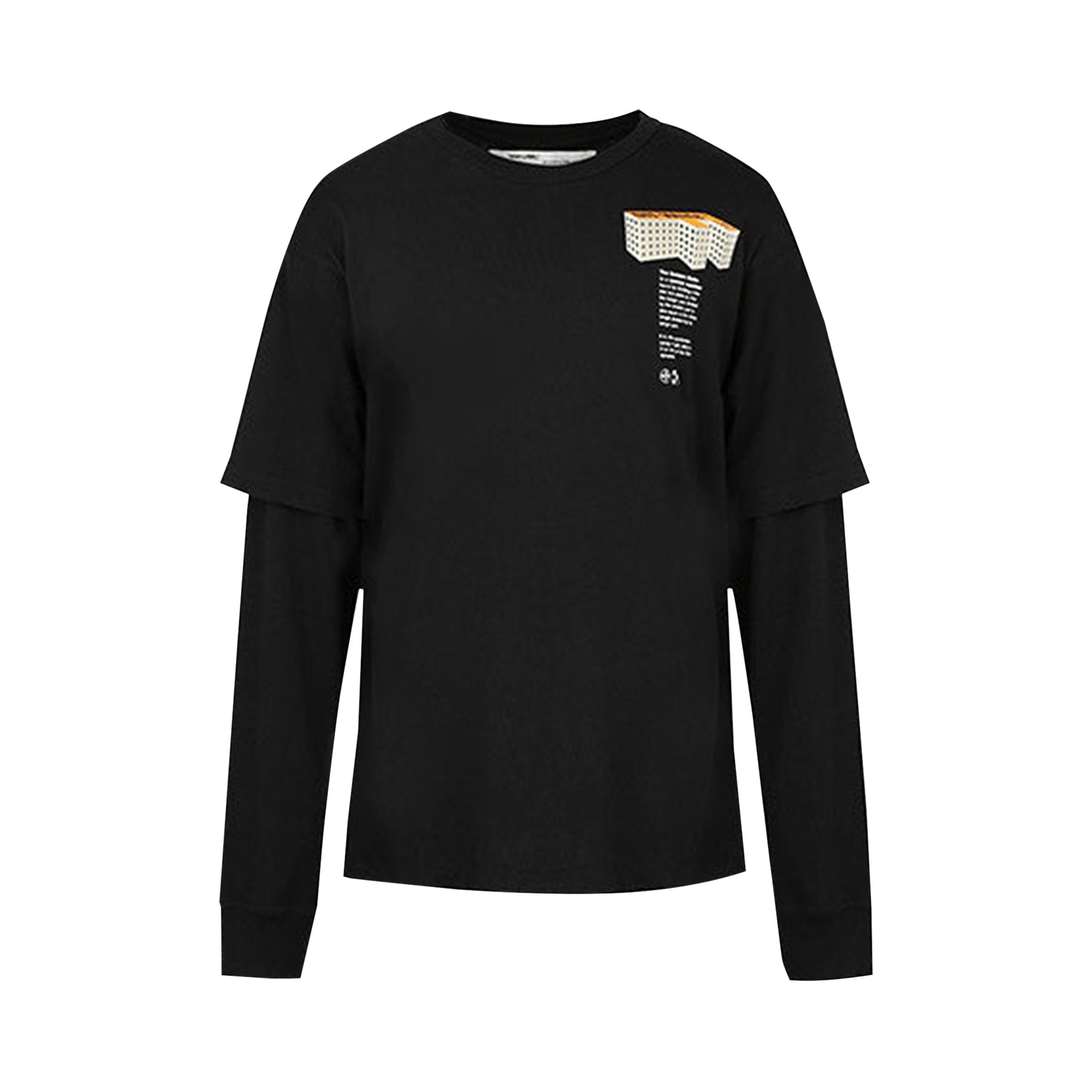 Off-White Building Double Sleeve Tee 'Black Multi Color'