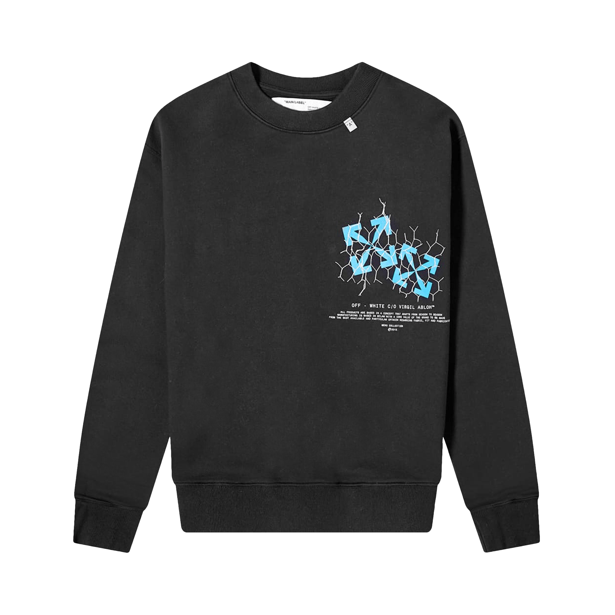 Off-White Fence Arrow Slim Crewneck 'Black Blue'
