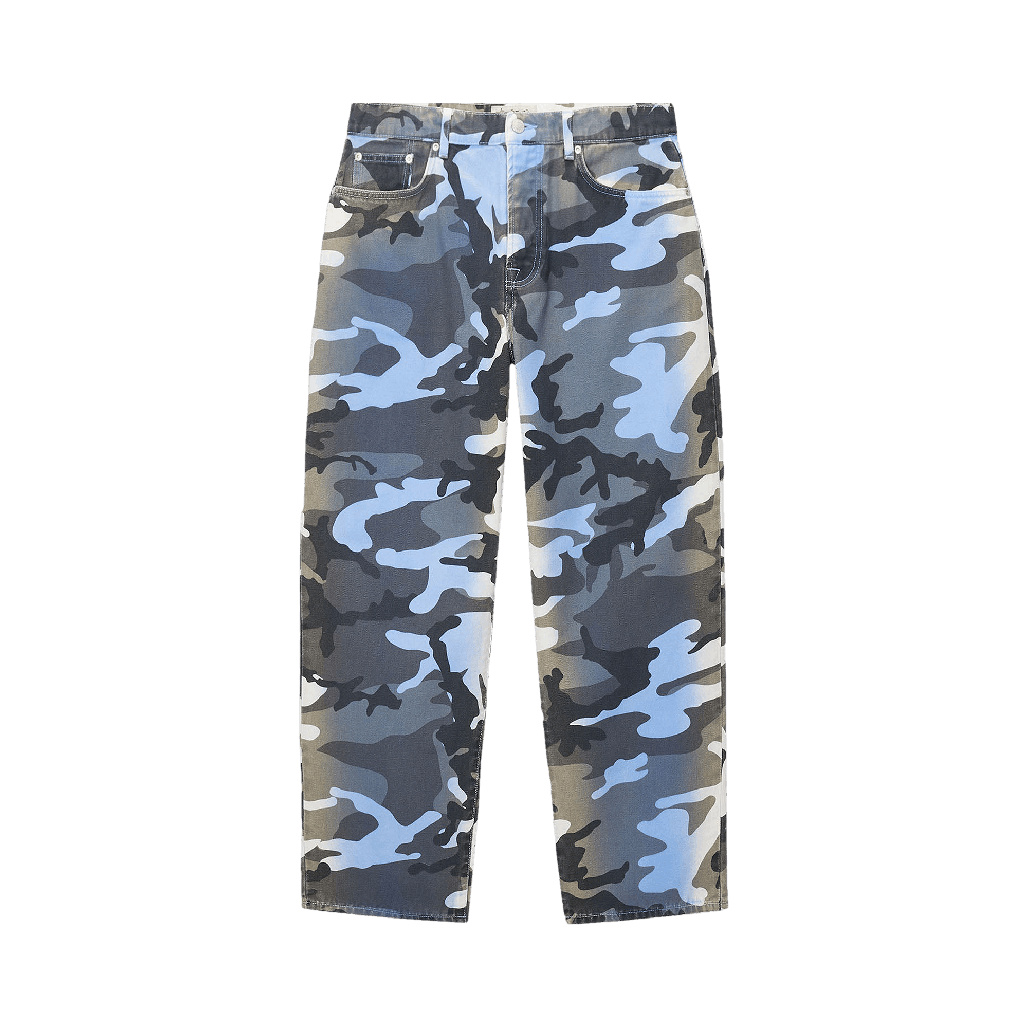 Stussy Spray Dye Canvas Big Ol' Jean 'Blue Camo'