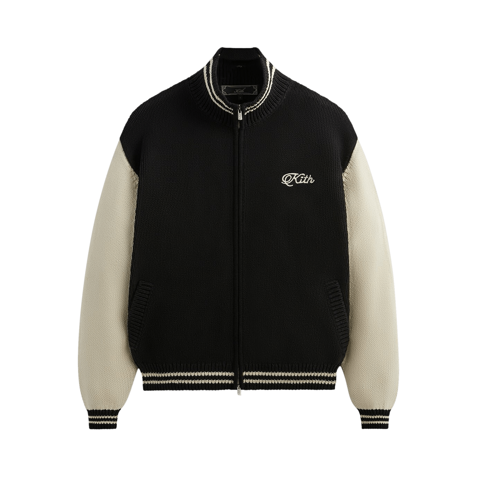 Kith Wyona Full Zip Varisity Sweater 'Black'