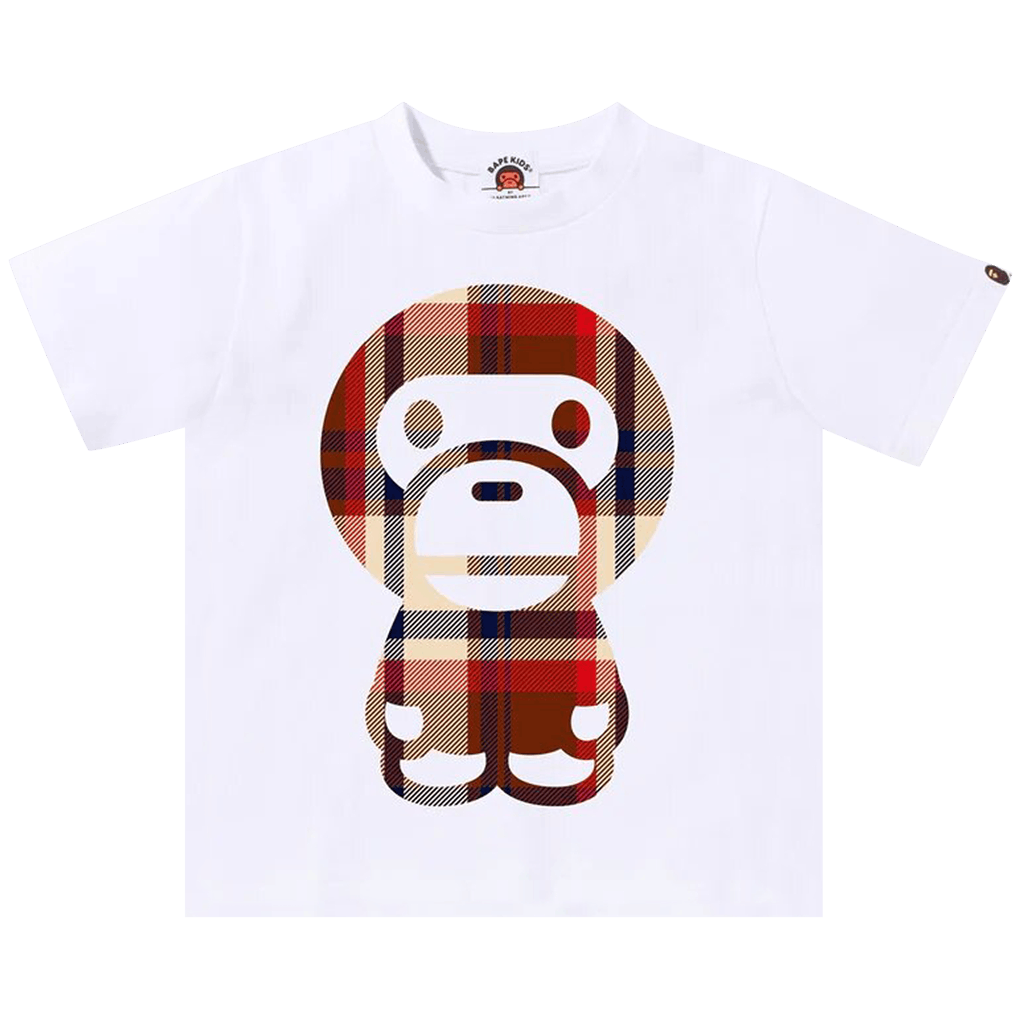 BAPE Kids Check Big Baby Milo Tee 'White'