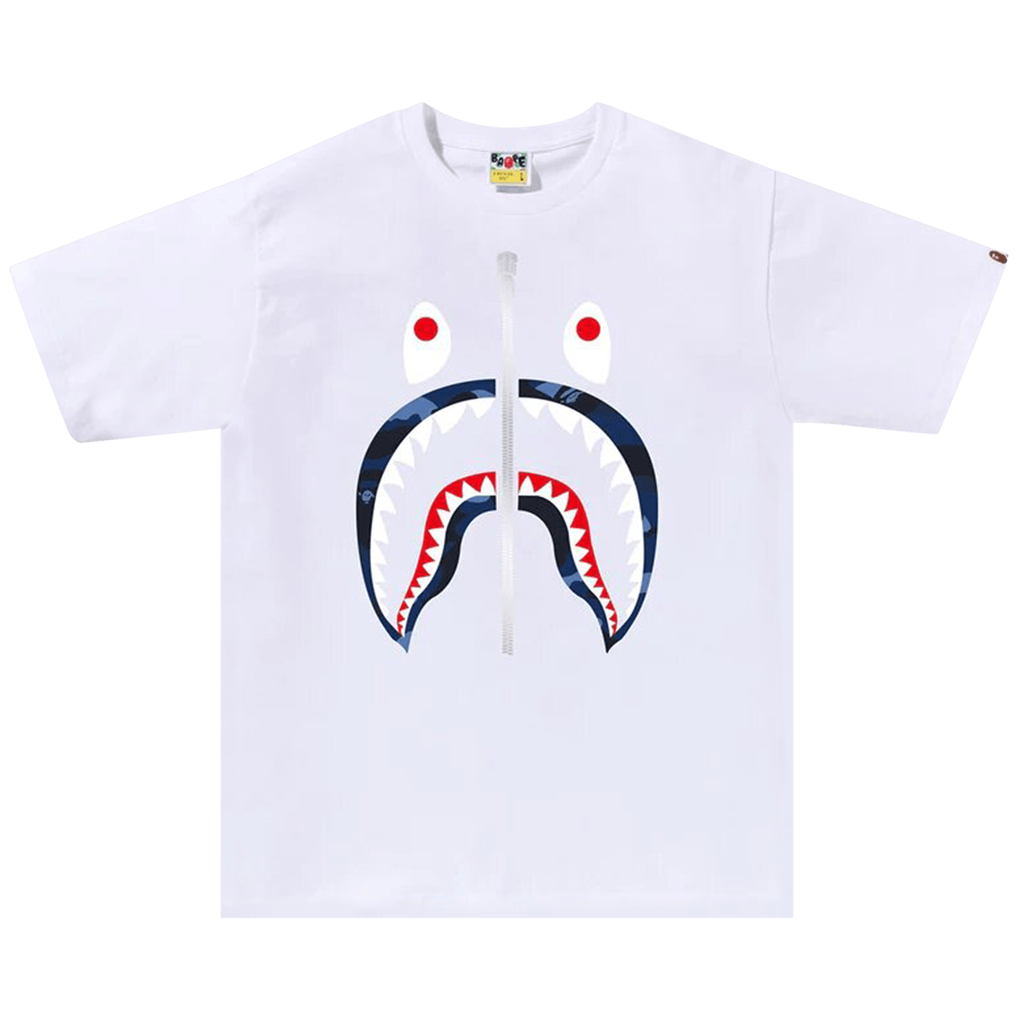 BAPE Color Camo Shark Tee 'White/Navy'