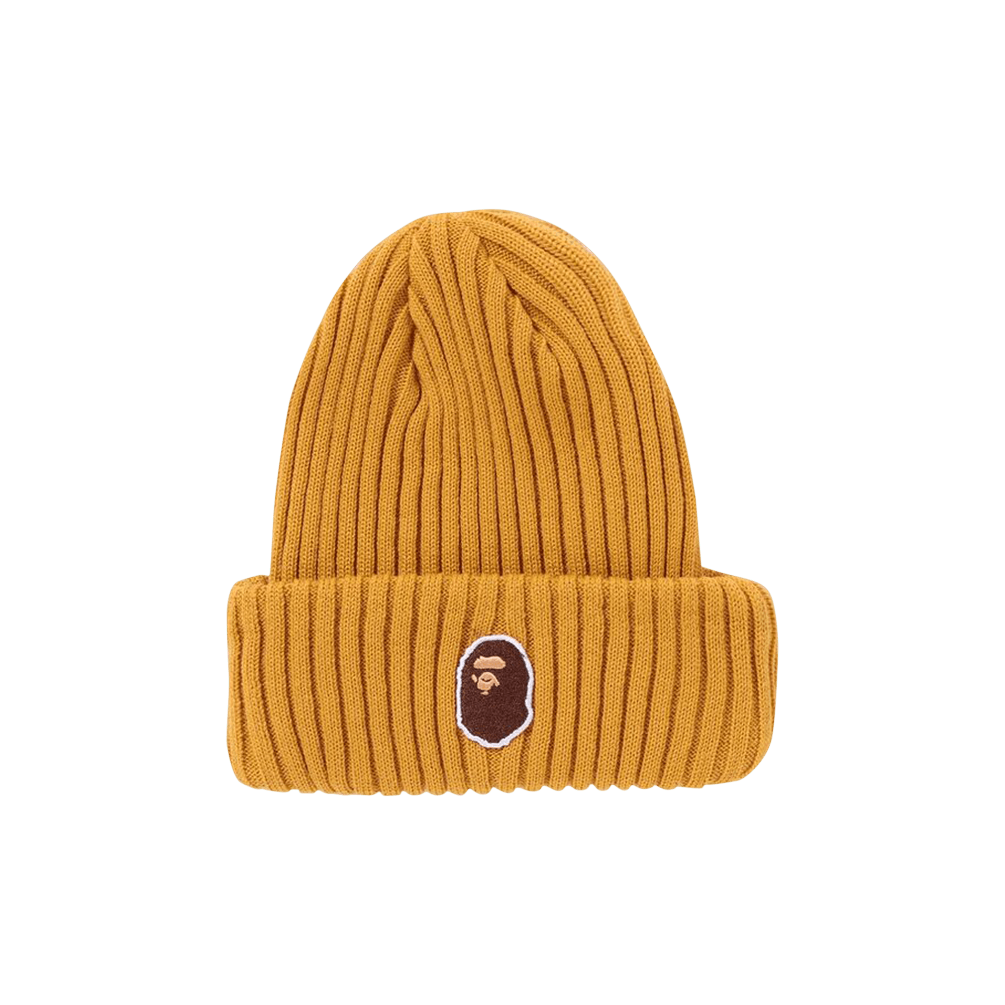 BAPE Kids Ape Head One Point Knit Cap 'Yellow'