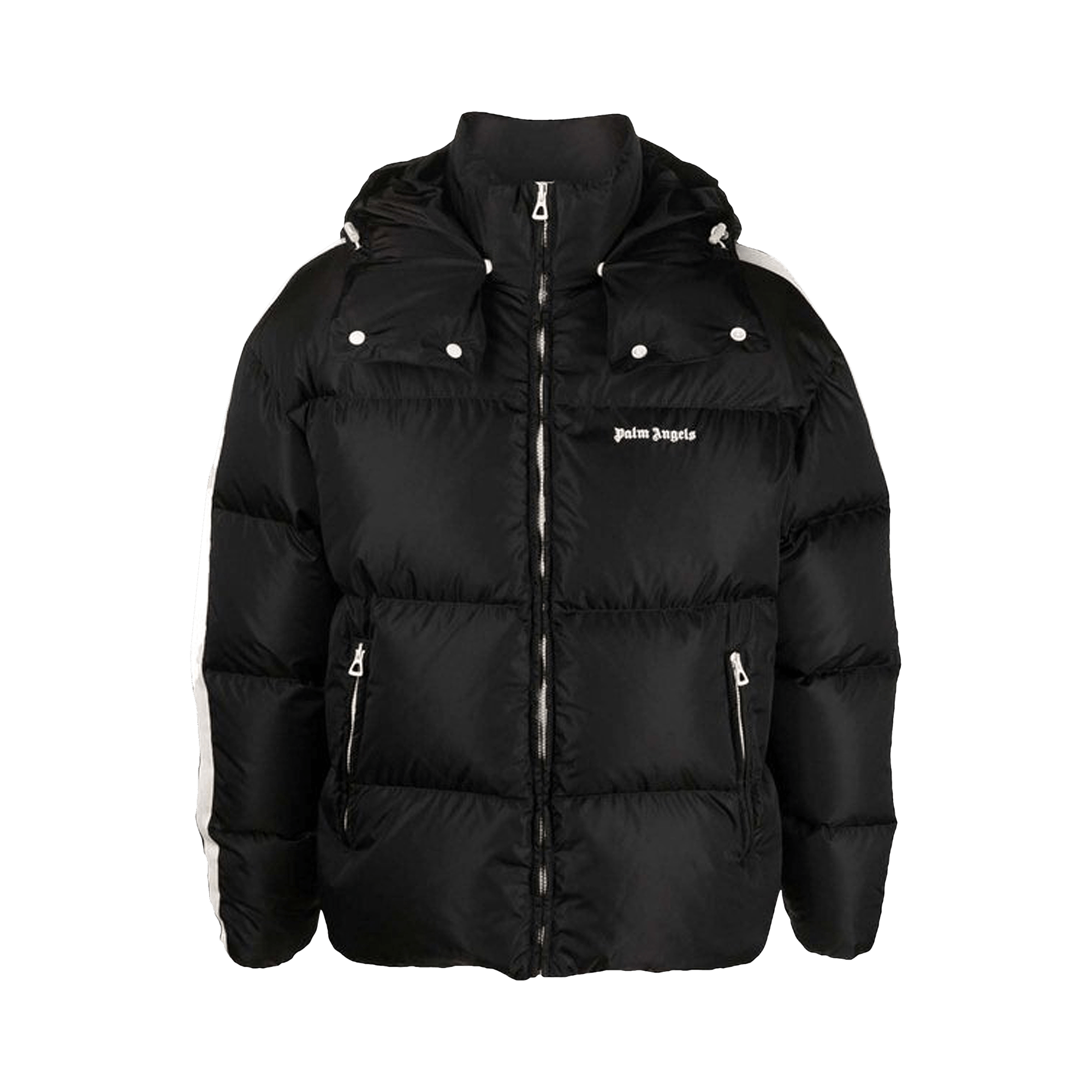 Palm Angels Hooded Track Down Jacket 'Black/White'
