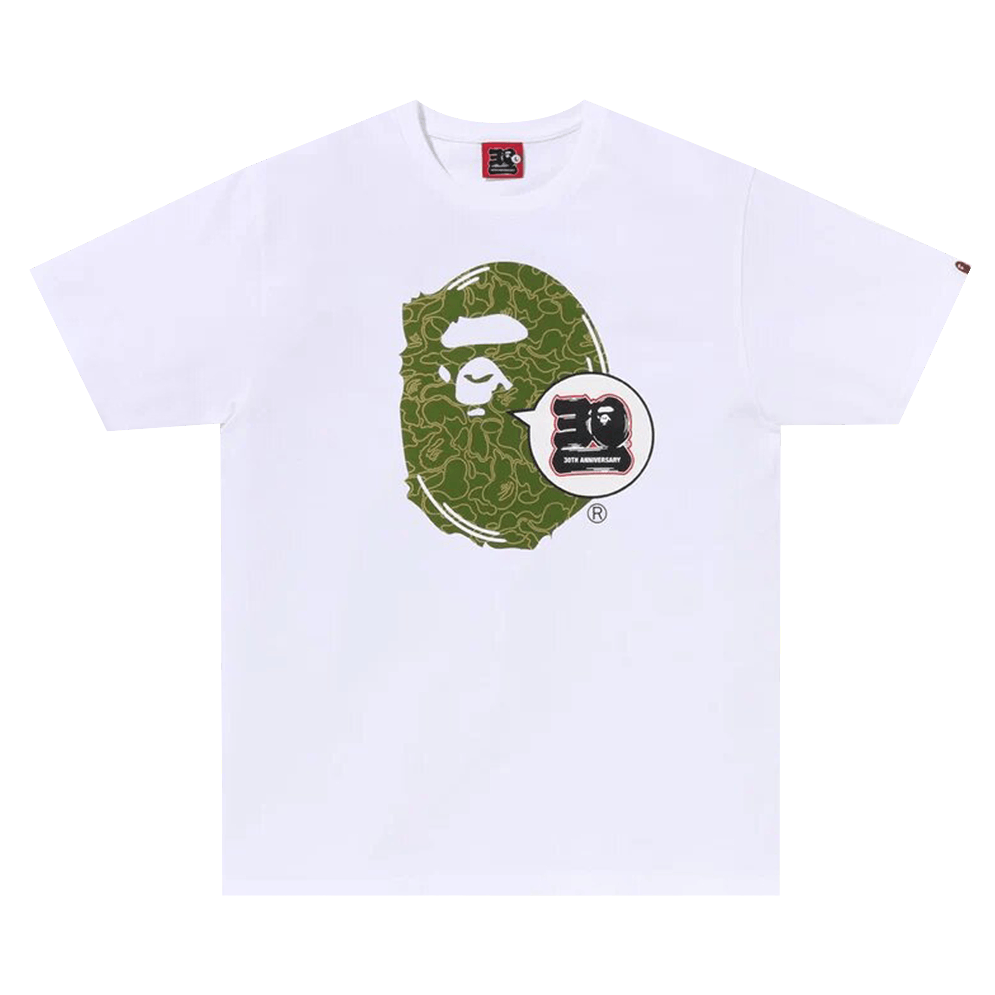 BAPE 30th Anniversary Ape Head Tee 'White/Green'