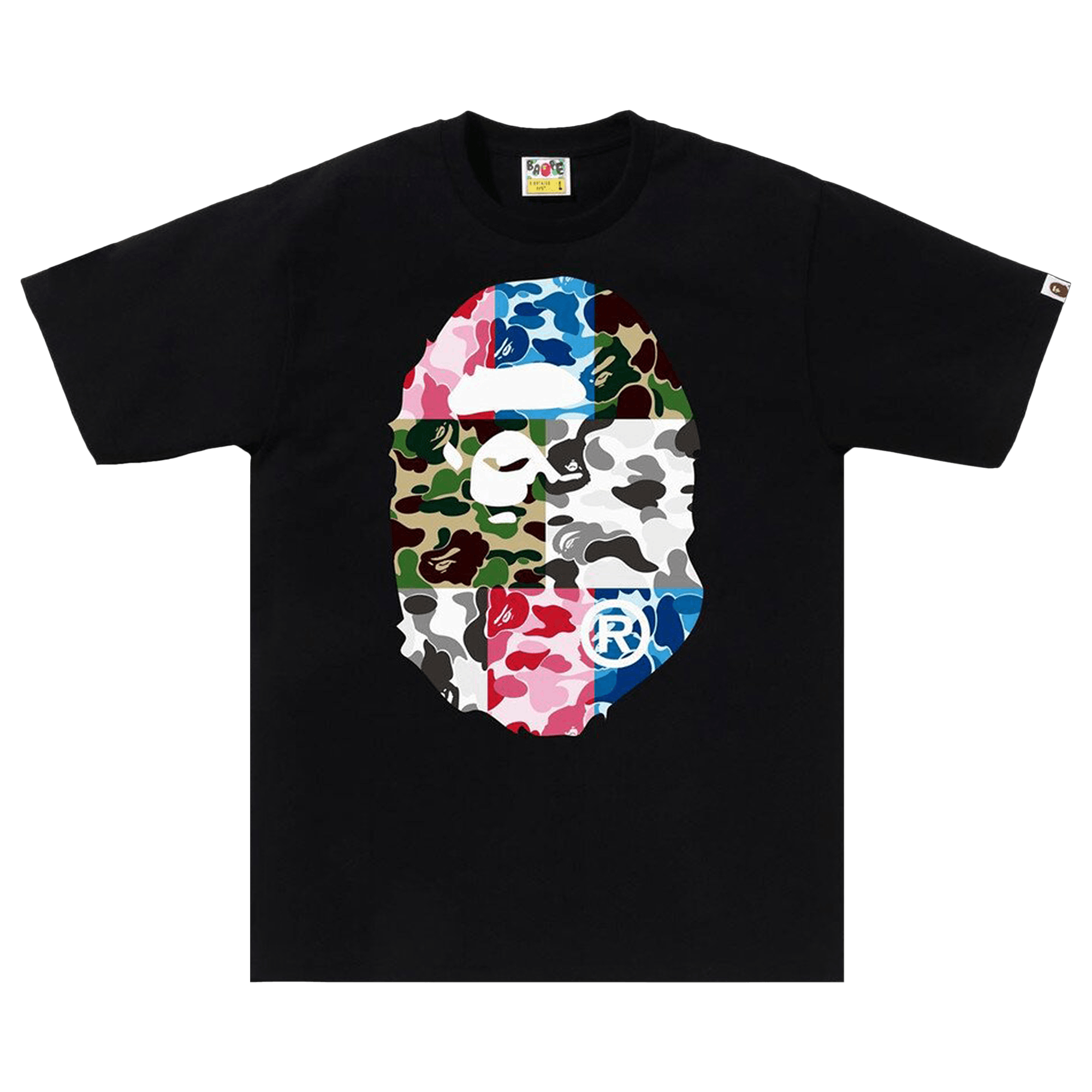 BAPE ABC Camo Crazy Big Ape Head Tee 'Black'
