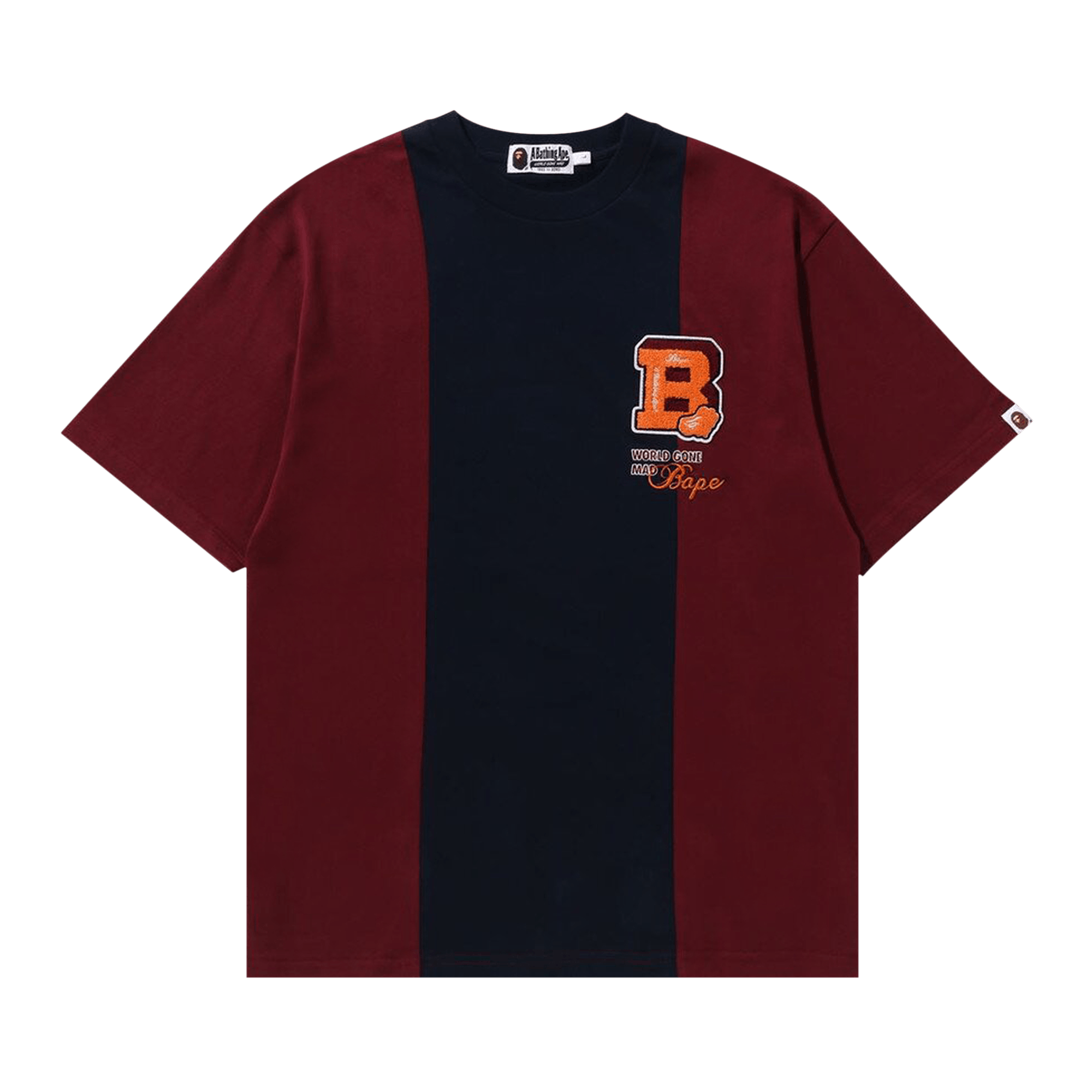 BAPE Badges Color Blocking Tee 'Navy'
