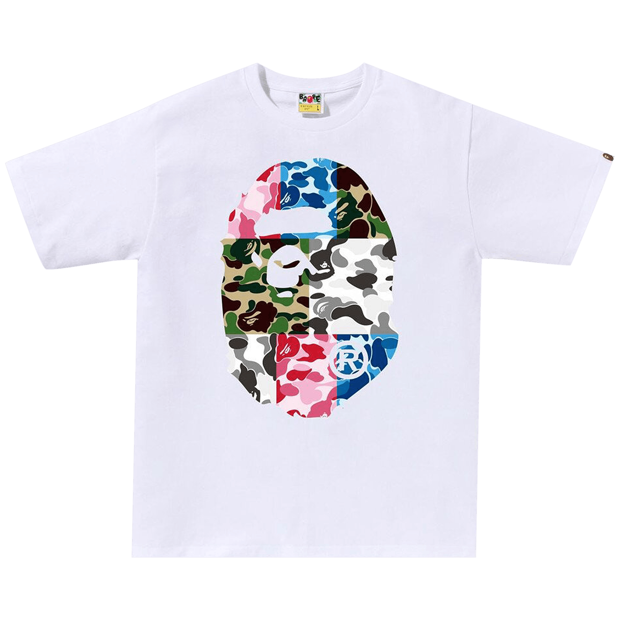 BAPE ABC Camo Crazy Big Ape Head Tee 'White'