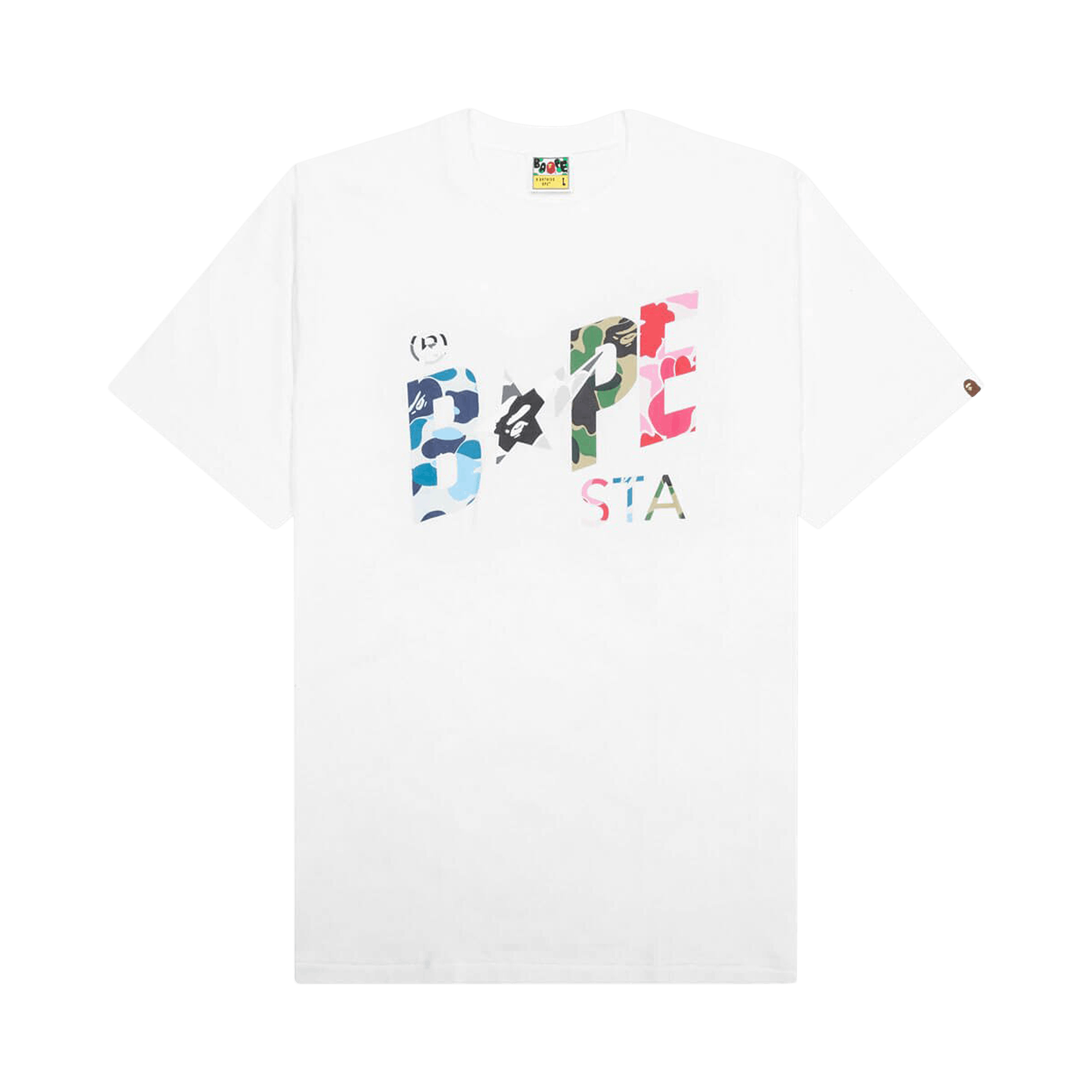 BAPE ABC Camo Crazy Bape Sta Logo Tee 'White'