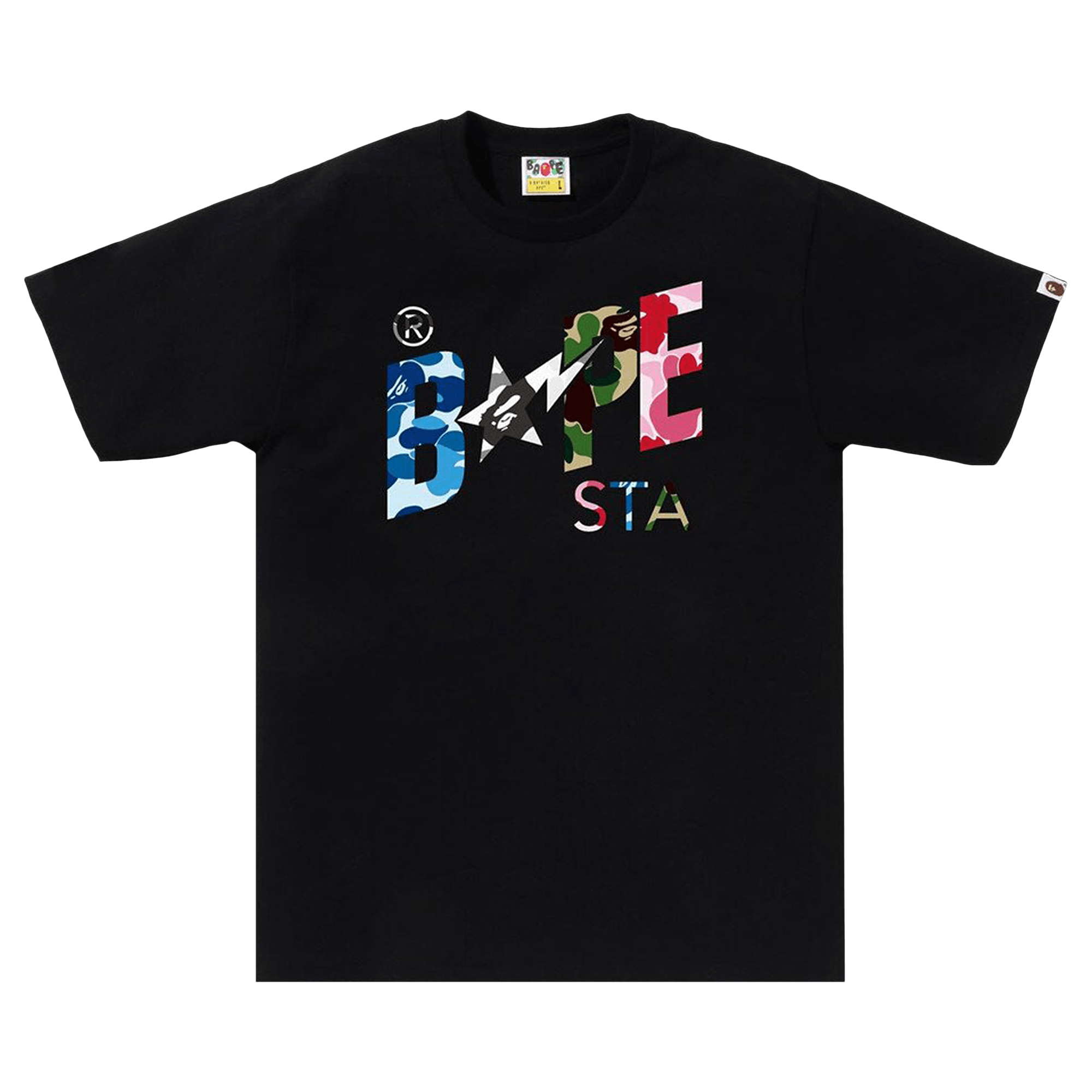 BAPE ABC Camo Crazy Bape Sta Logo Tee 'Black'