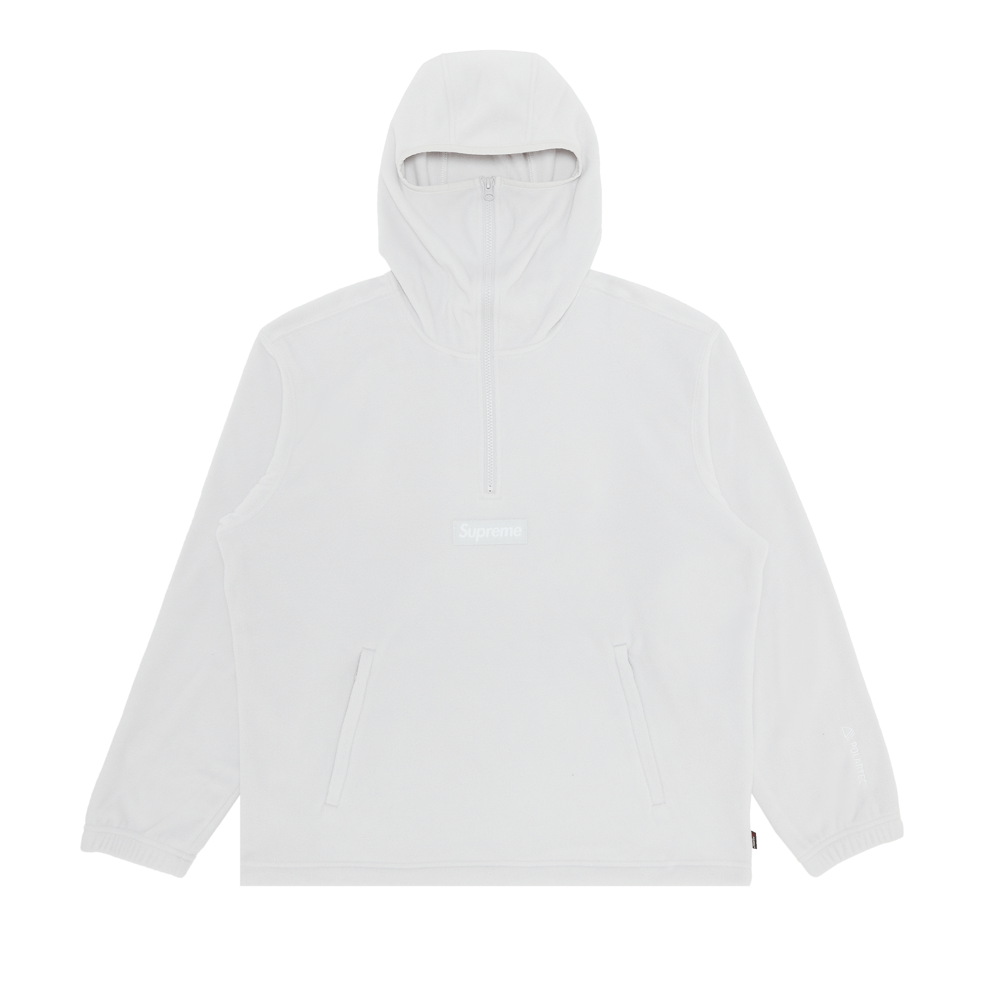 Supreme Polartec Facemask Half Zip Hooded Sweatshirt 'Light Grey'