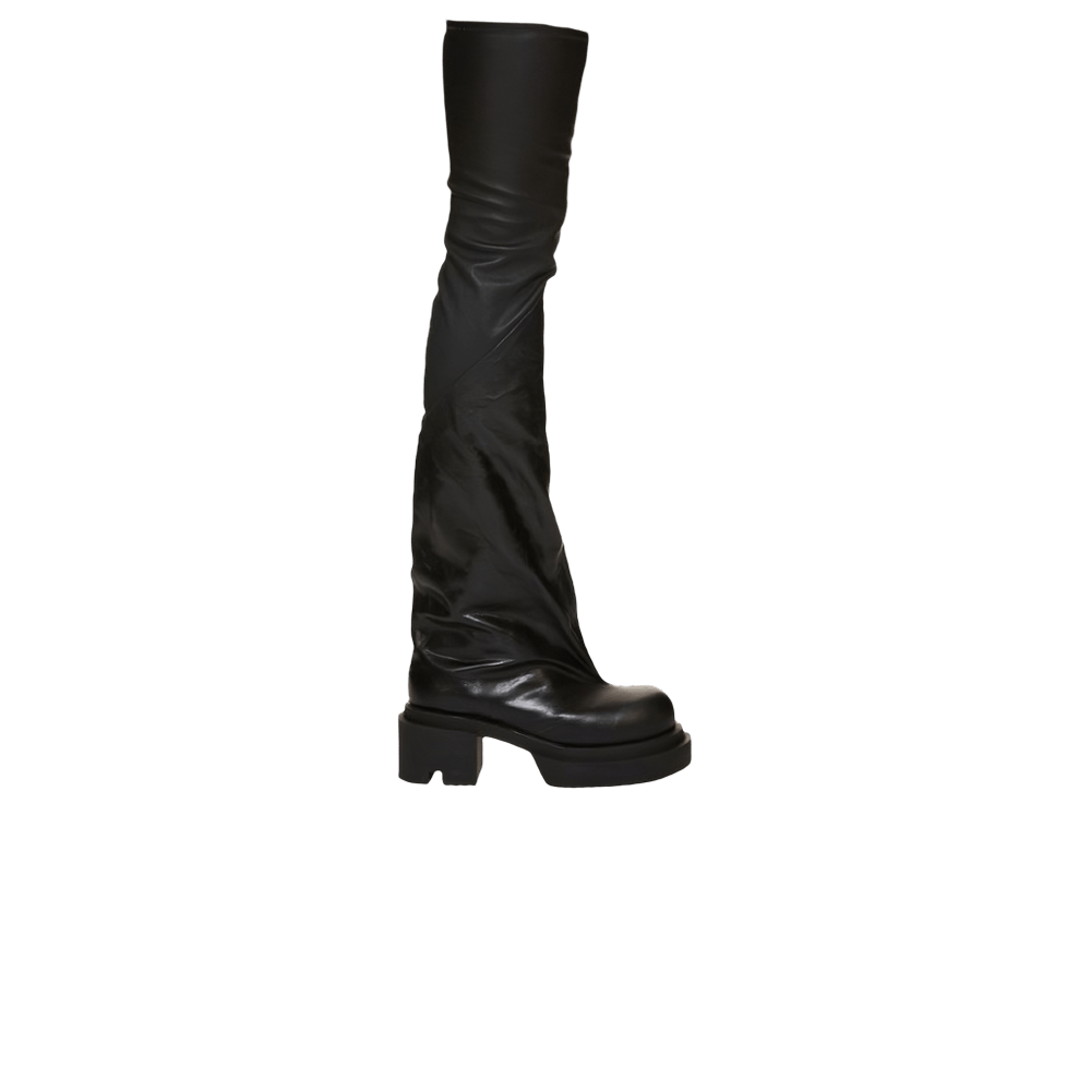 Buy Rick Owens Wmns Porterville Knee Pull On Bogun Boot 'Black