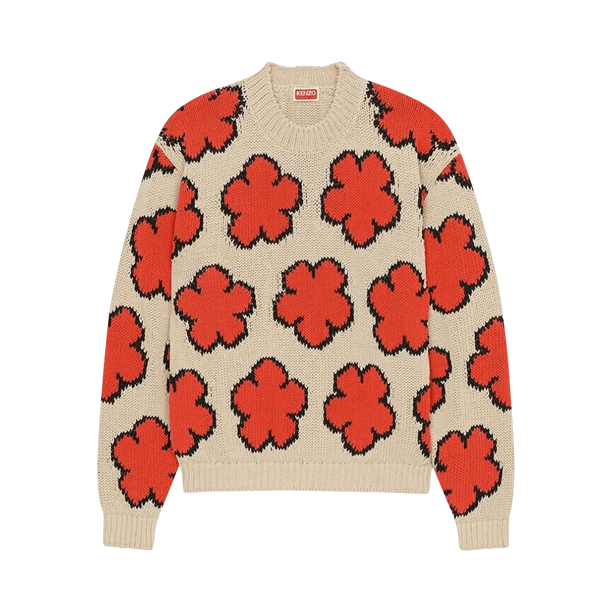 Kenzo Boke Flower Intarsia Knit Jumper 'Red'