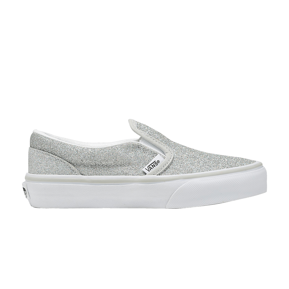 Vans Classic Slip-On V Kids 'Glitter - Silver'