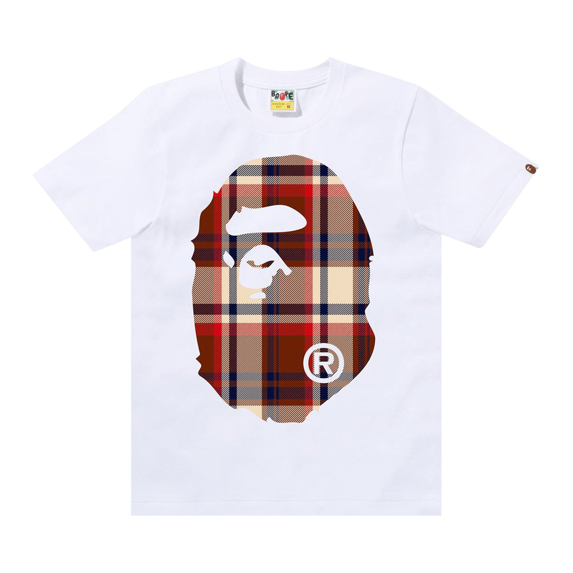 BAPE Check Big Ape Head Tee 'White'