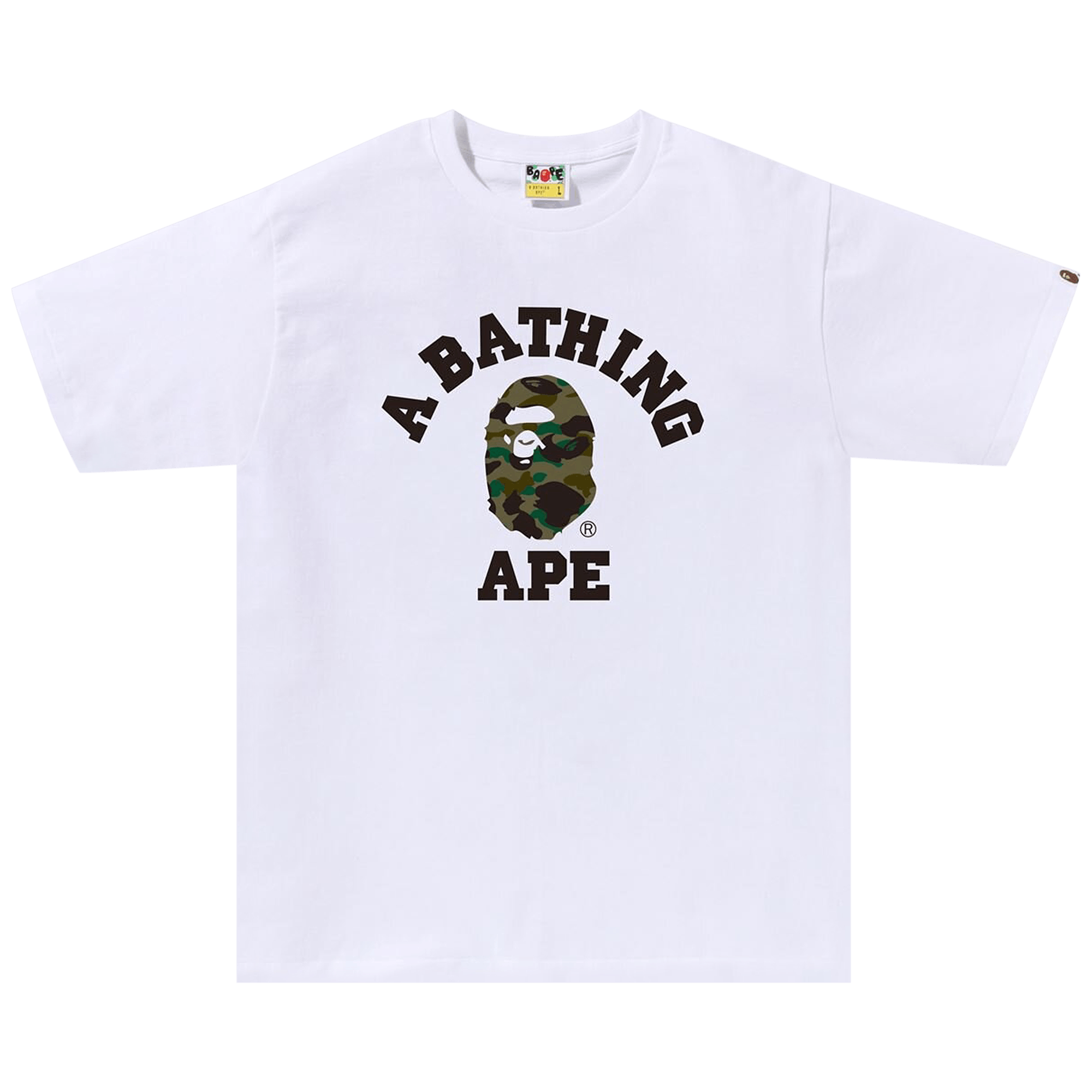 BAPE 1st Camo College Tee 'White/Green'
