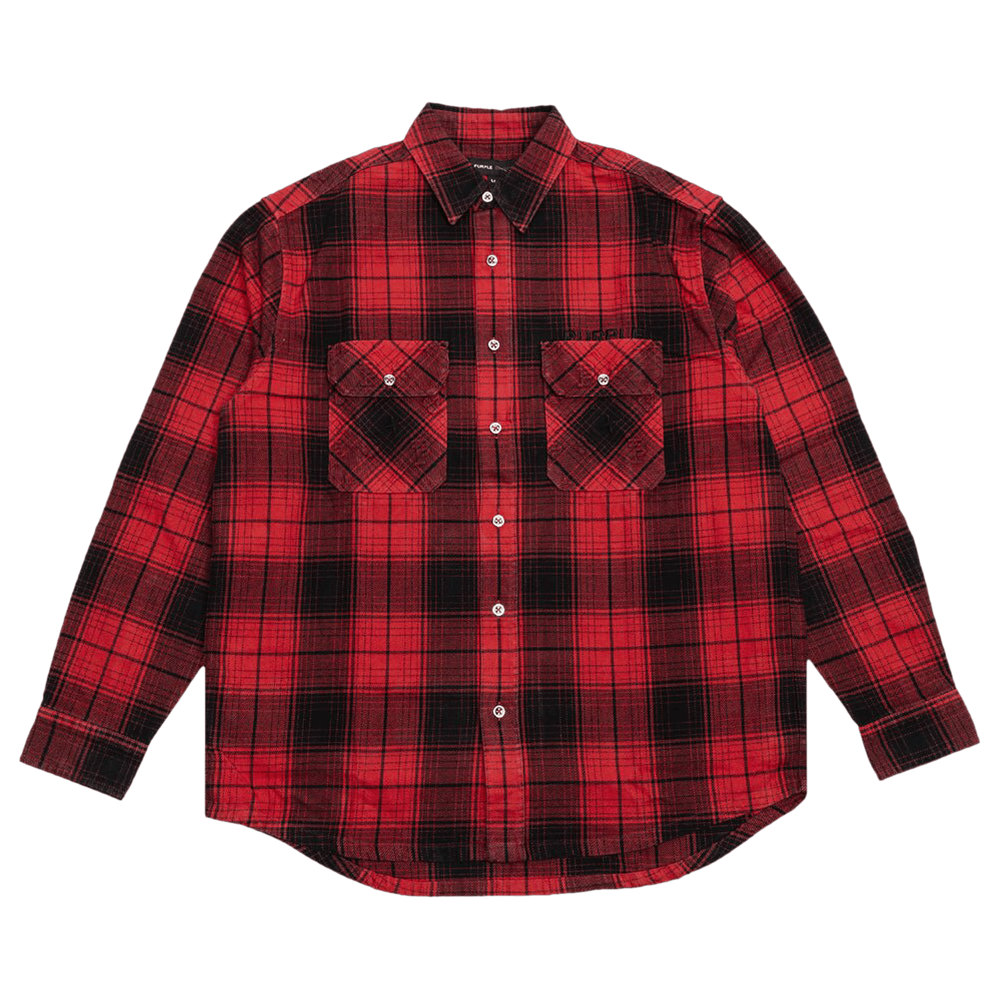 PURPLE BRAND Plaid Flannel Long-Sleeve Shirt 'Red'