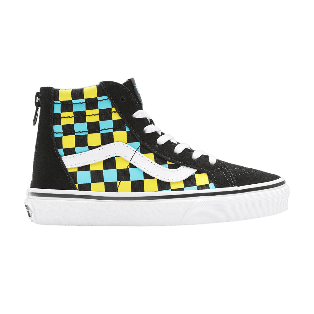 Vans Sk8-Hi Zip Kids 'Neon Glow Checkerboard'