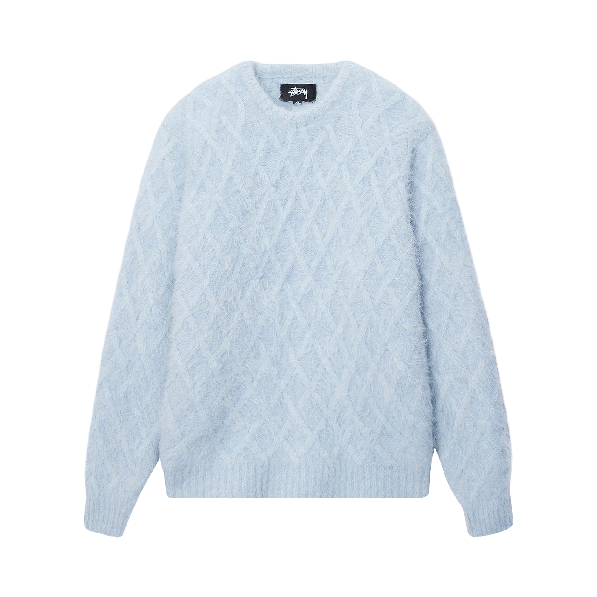 Stussy Fuzzy Lattice Crew Sweater 'Ice'