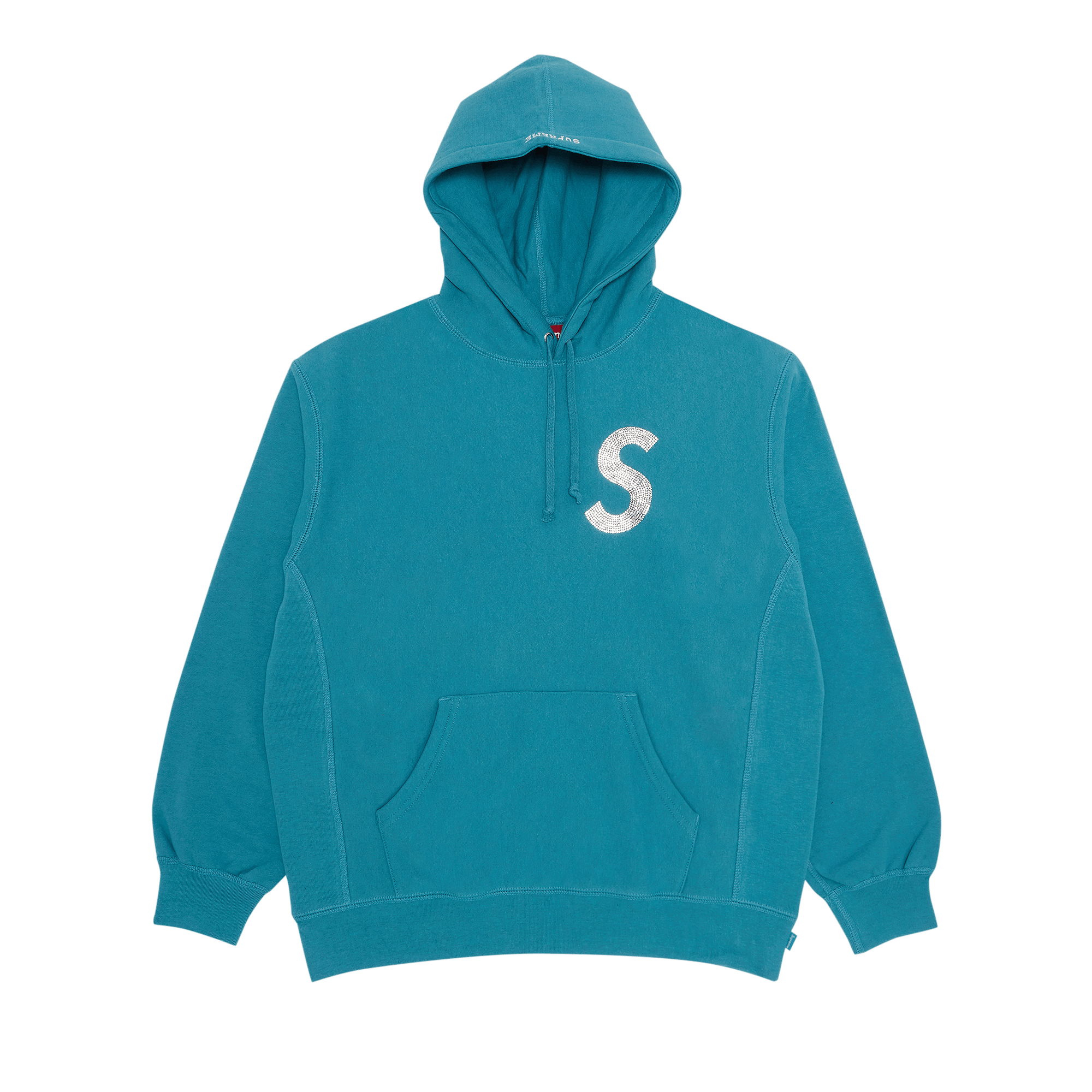 Supreme x Swarovski S Logo Hooded Sweatshirt 'Light Aqua'