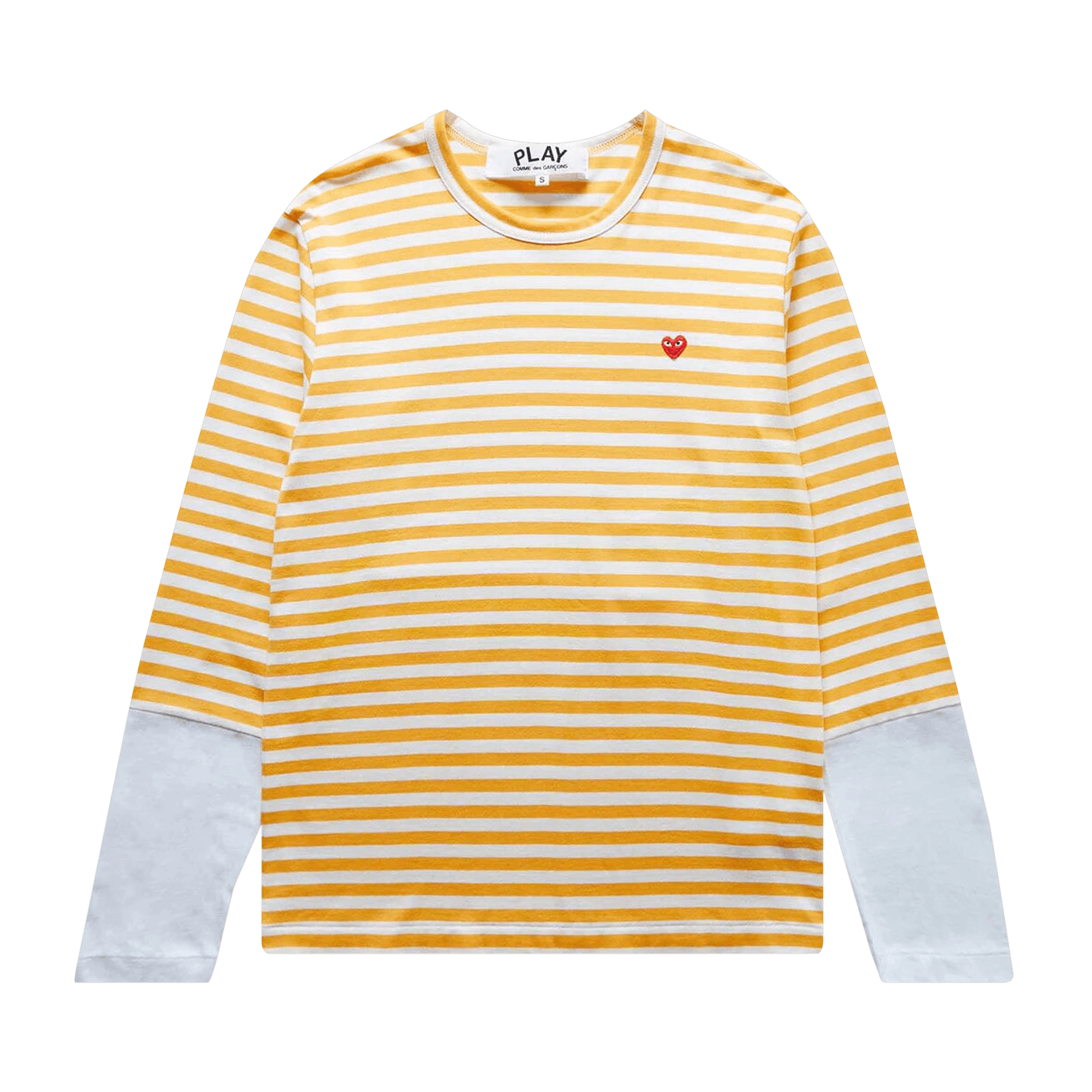 Comme des Garçons PLAY Striped White Sleeve T-Shirt 'Yellow/White'