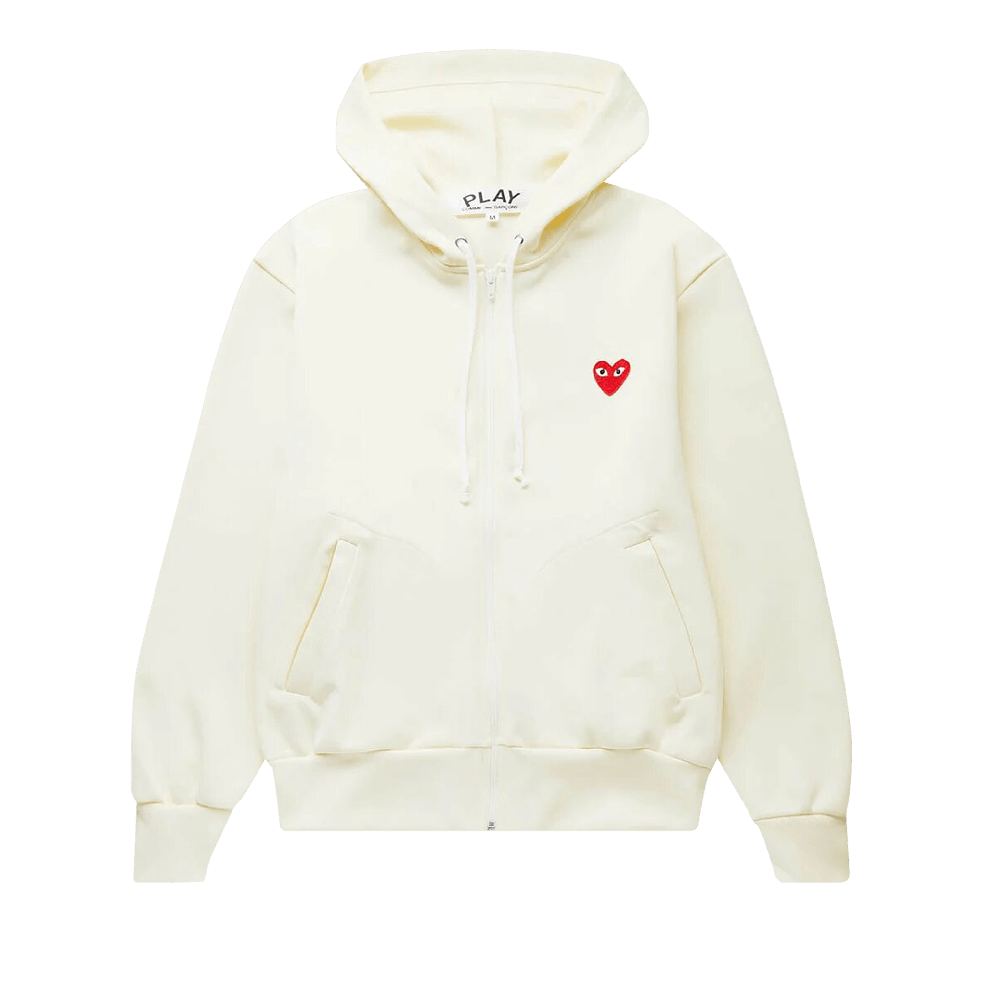 Comme des Garçons PLAY Zip Hooded Sweatshirt 'Ivory'