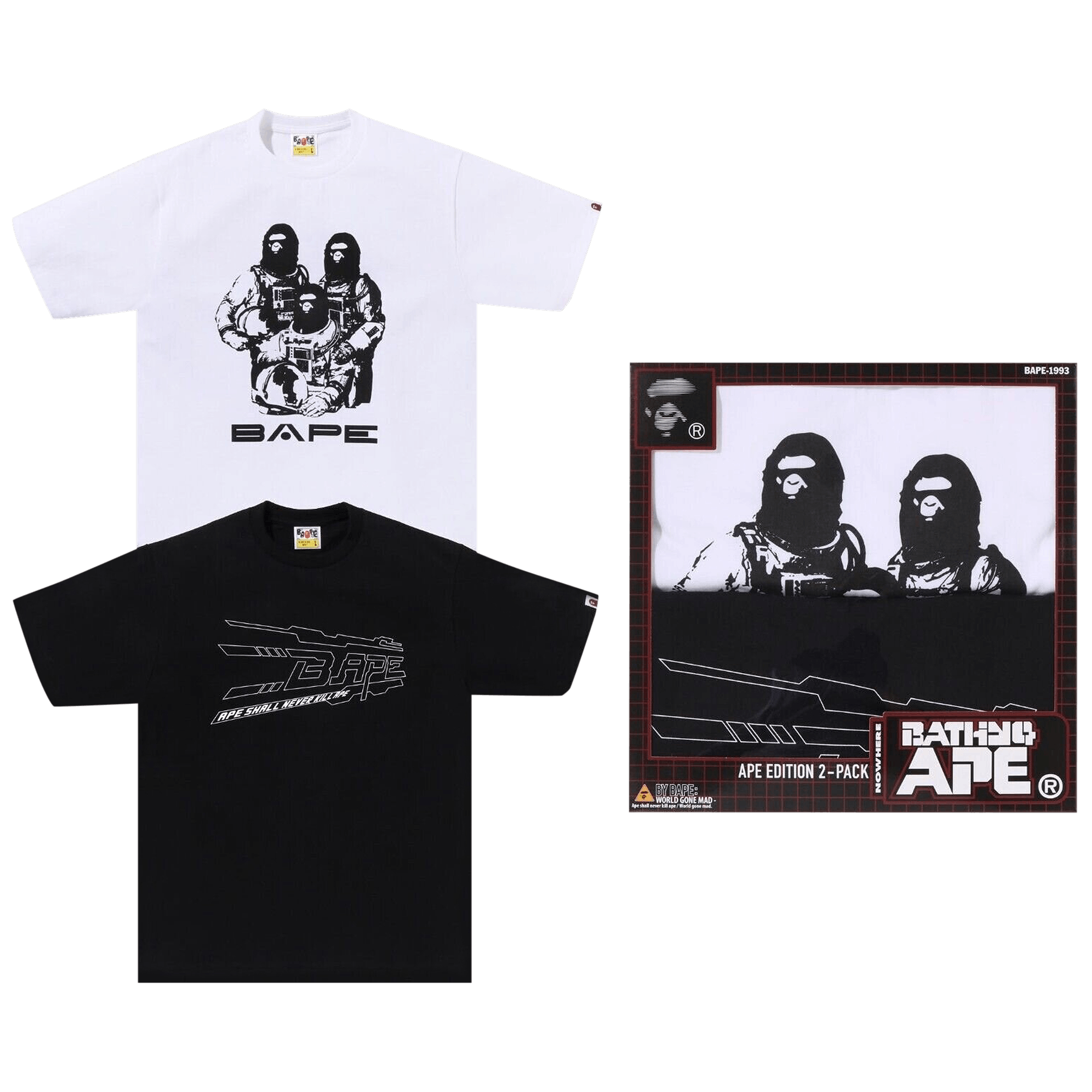 BAPE Tee Package Box #1 'Black/White'