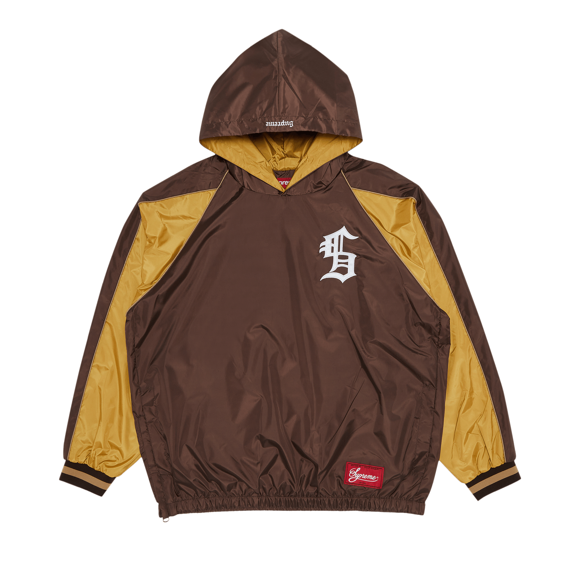 Supreme Hooded Warm Up Pullover 'Brown'