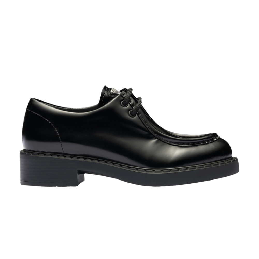 Prada Wmns Brushed Leather Lace-Up 'Black'