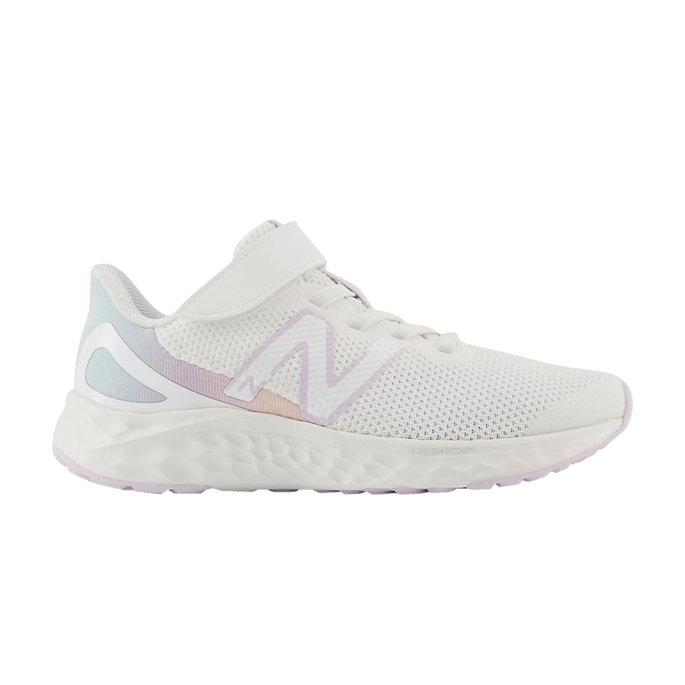 New Balance Fresh Foam Arishi v4 Bungee Lace Top Strap Little Kid 'White Taro'