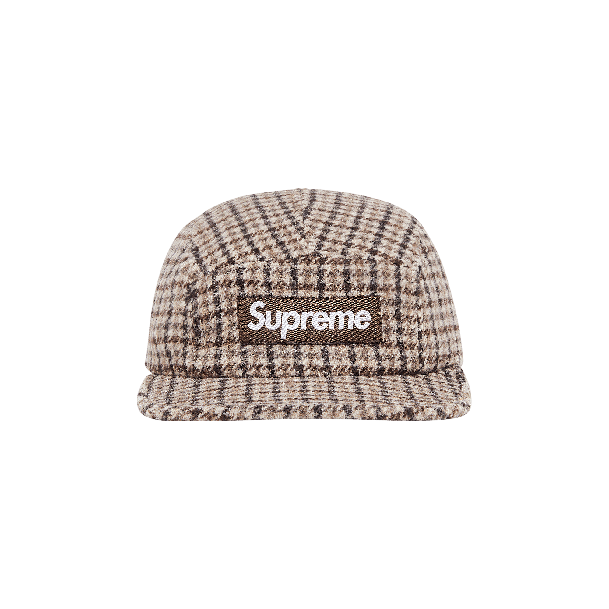 Supreme Houndstooth Wool Camp Cap 'Tan'