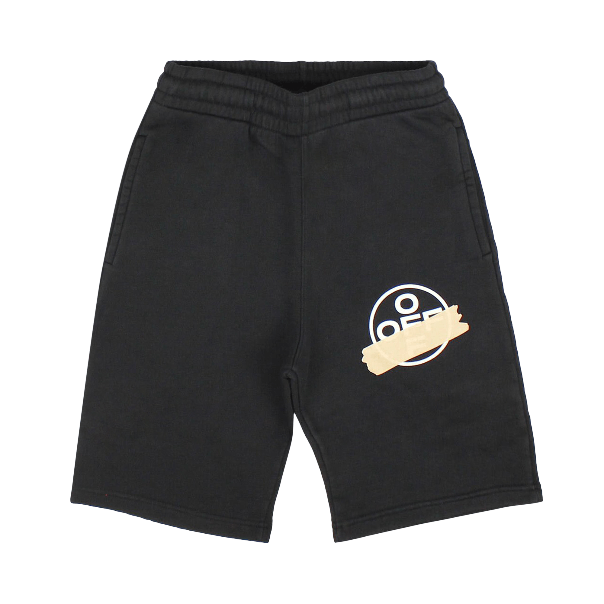 Off-White Tape Sweatshorts 'Black/Beige'