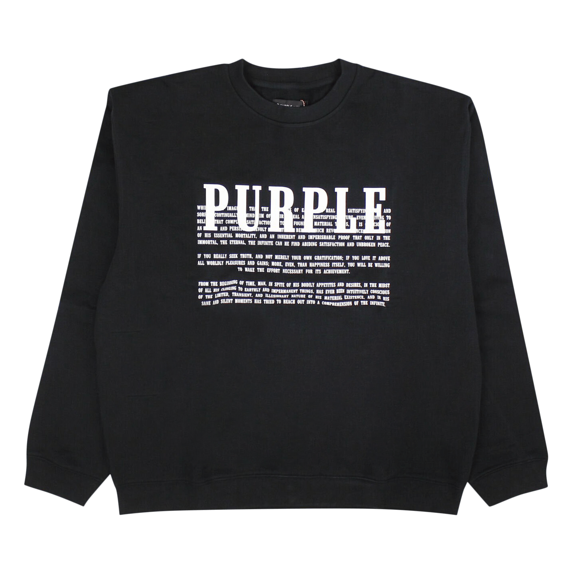 PURPLE BRAND French Terry Crew 'Black'