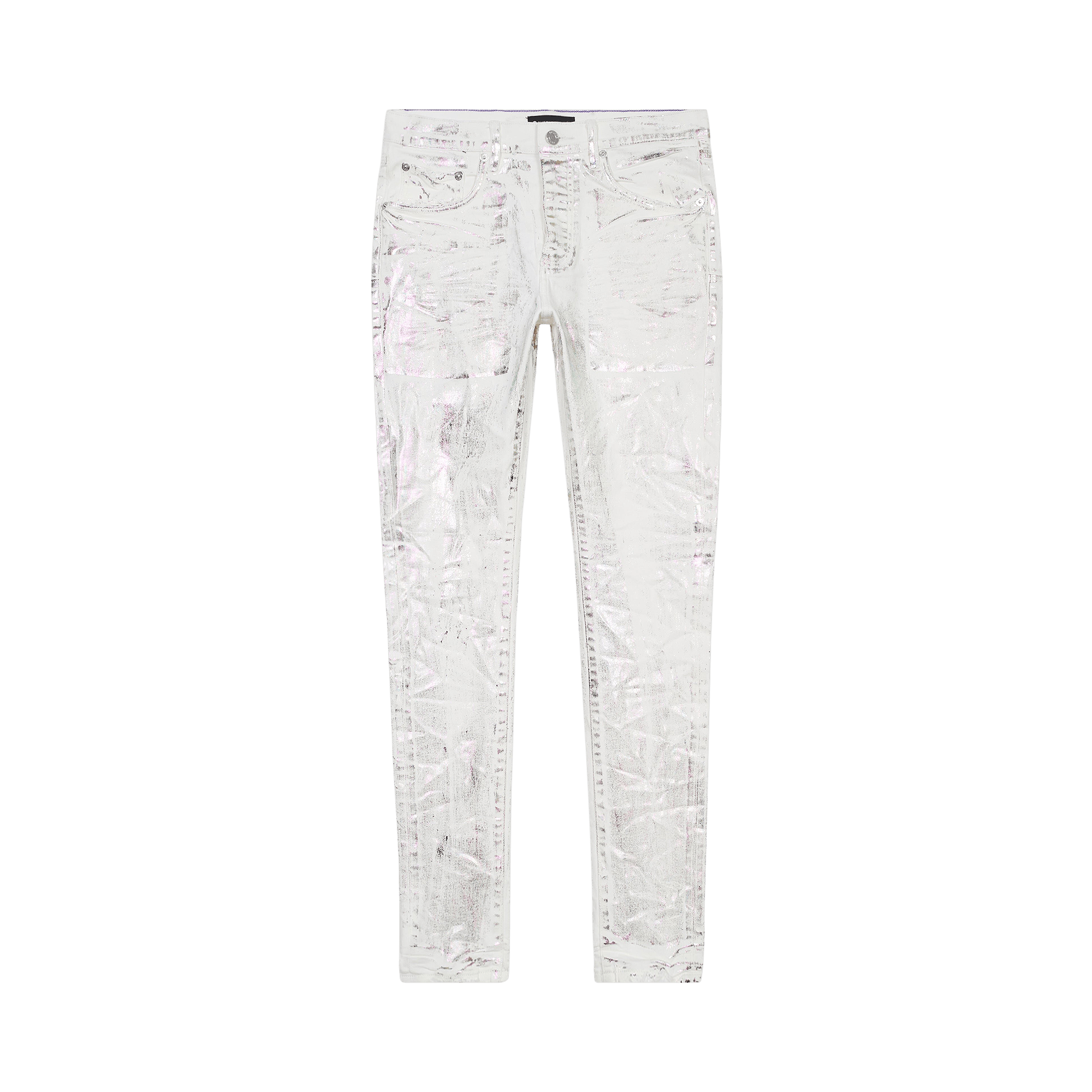 PURPLE BRAND Foiled Finish Skinny Jeans 'White'