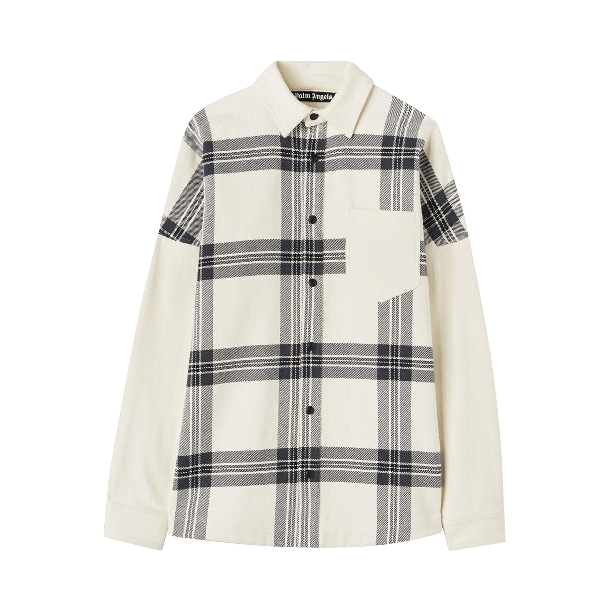 Palm Angels Logo Check Overshirt 'Off White/Anthracite'