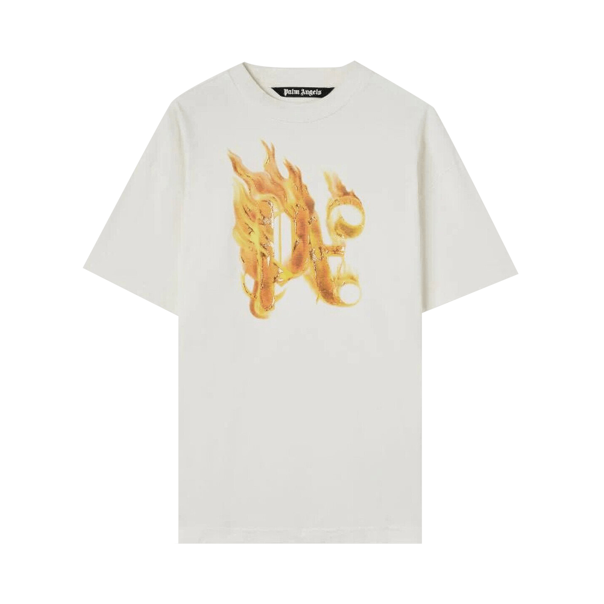 Palm Angels Burning Monogram T-Shirt 'Off White/Gold'