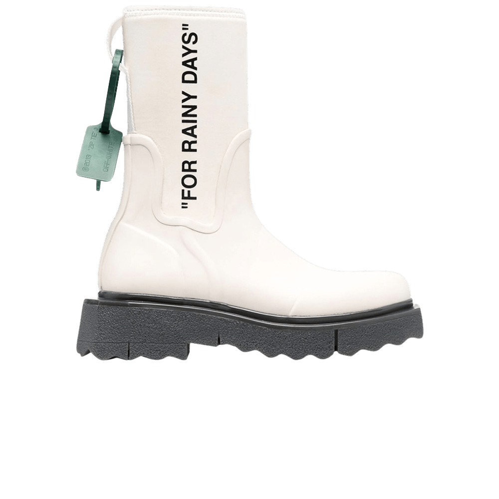 Off-White Wmns Sponge Rubber Rain Boot 'For Rainy Days - White'