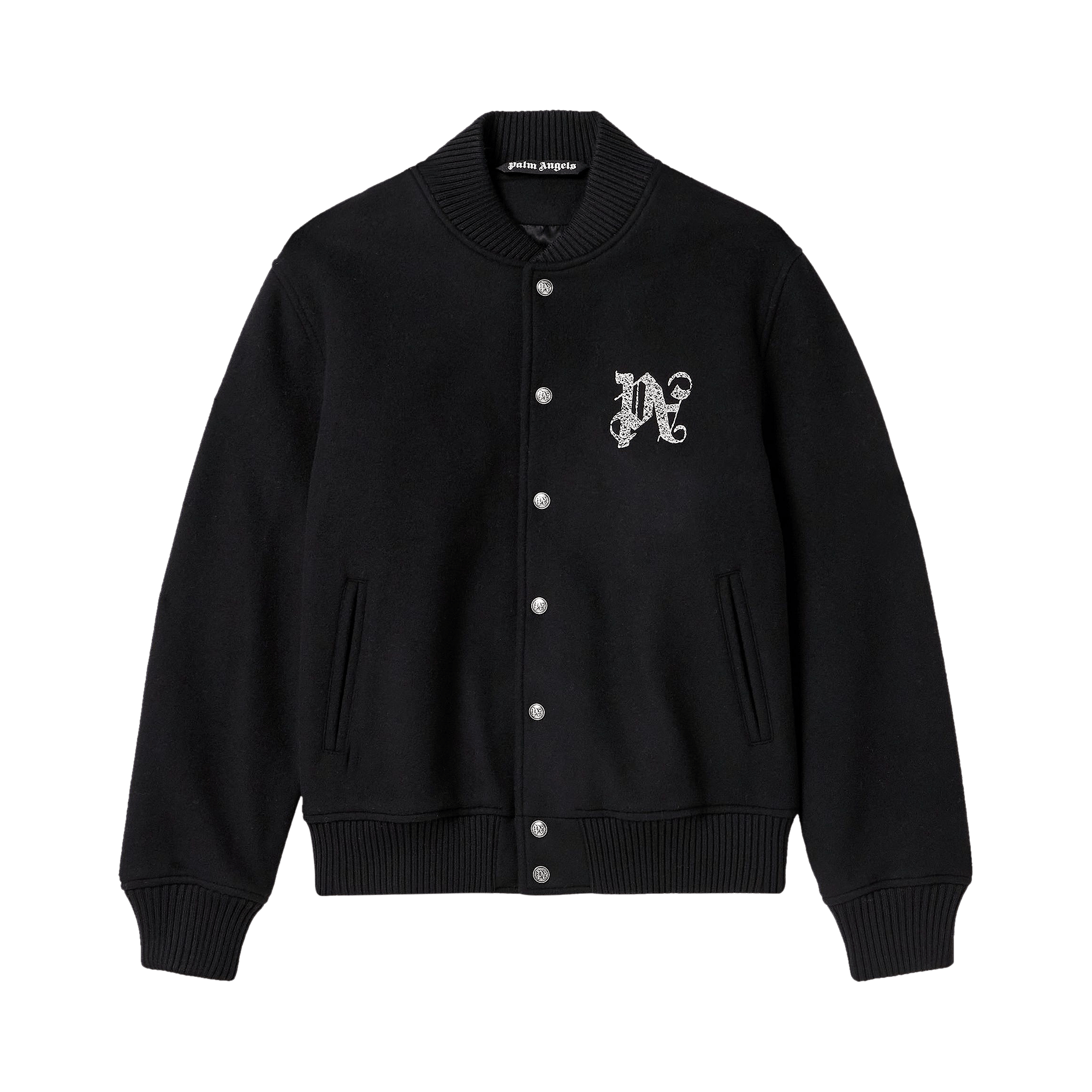 Palm Angels Monogram Varsity Jacket 'Black/Off White'