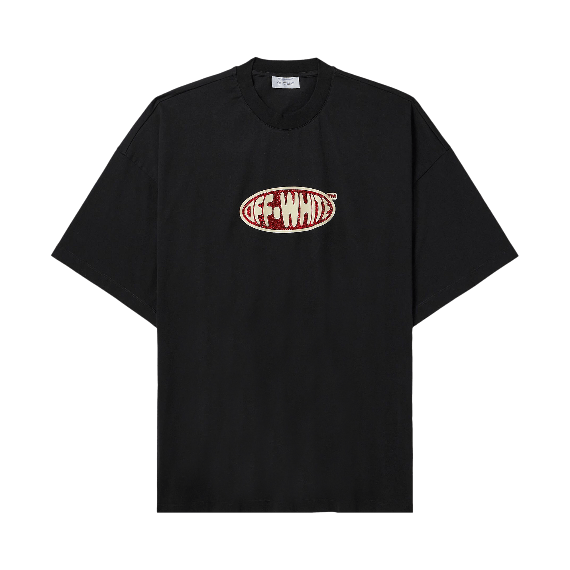 Off-White Crystal Round Logo Over Short-Sleeve Tee 'Black/White'