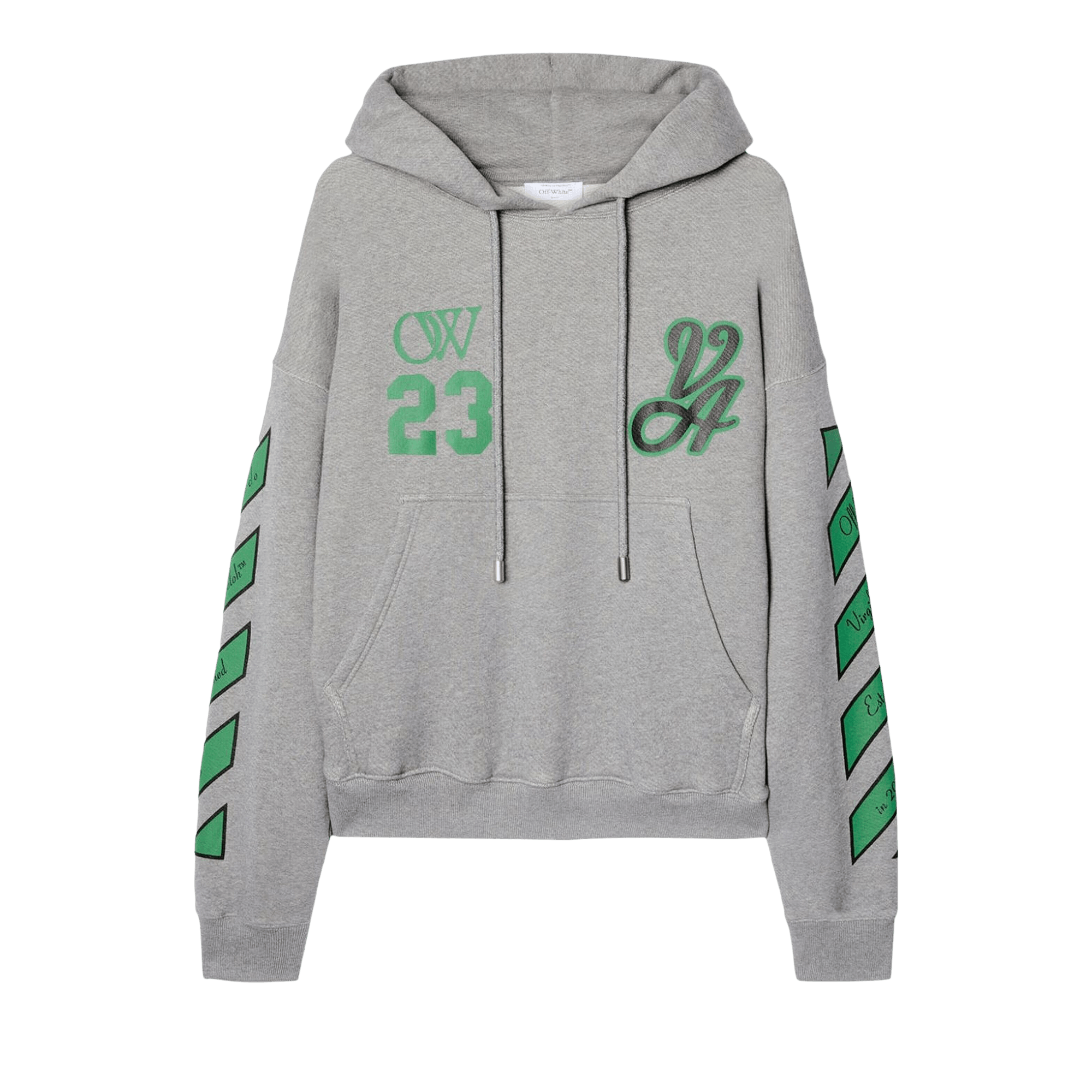 Off-White 23 Varsity Skate Hoodie 'Melange Grey/College Green'