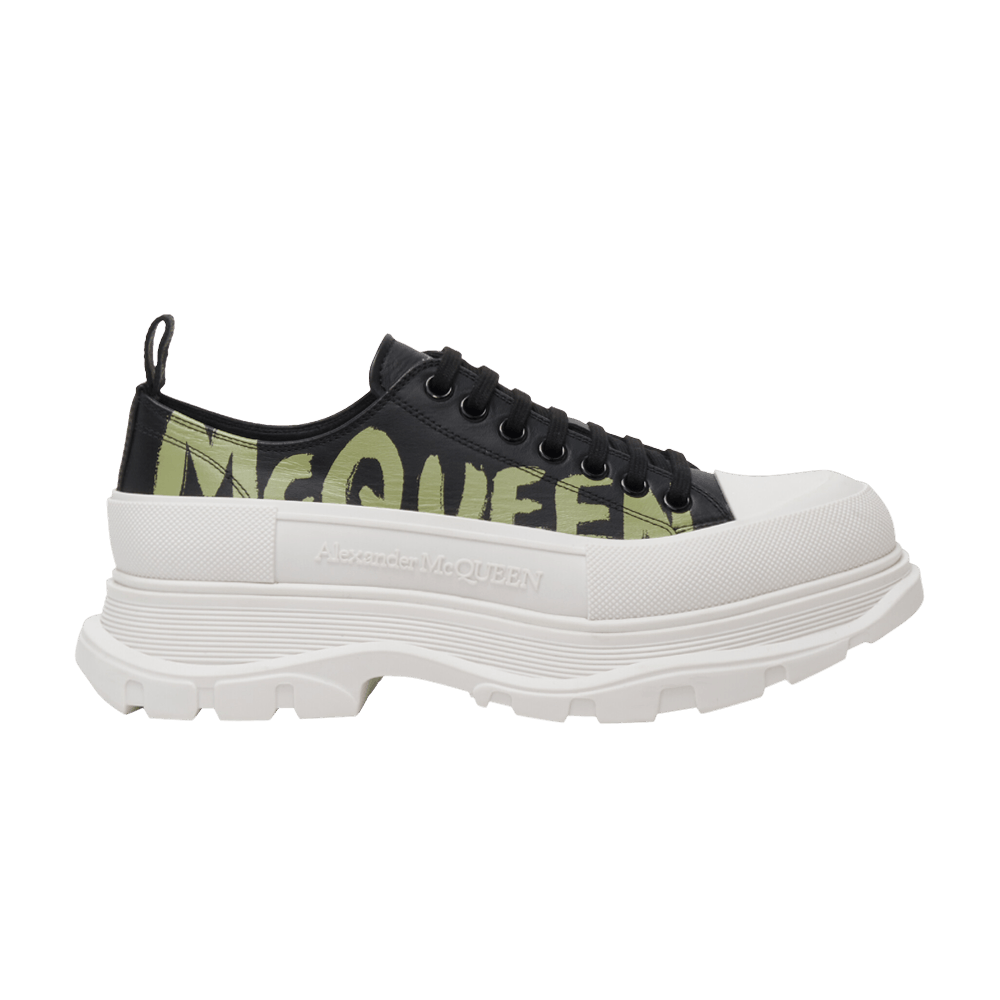 Alexander McQueen Tread Slick Lace Up 'Graffiti Logo - Black Khaki'
