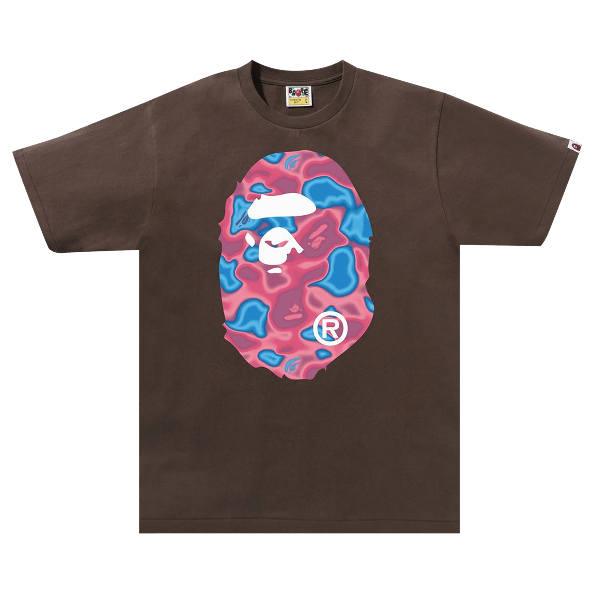 BAPE Liquid Camo Big Ape Head Tee 'Brown'