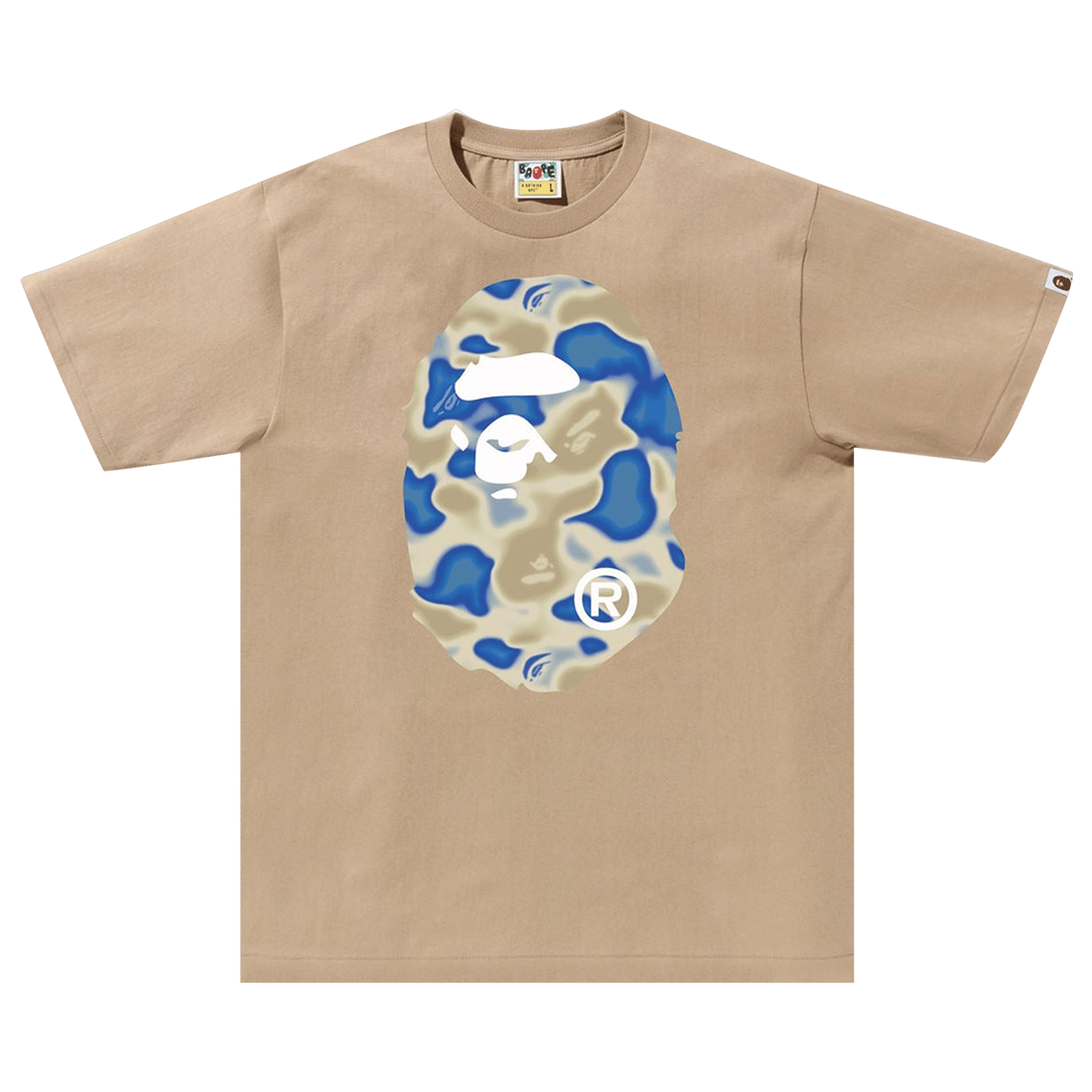 BAPE Liquid Camo Big Ape Head Tee 'Beige'
