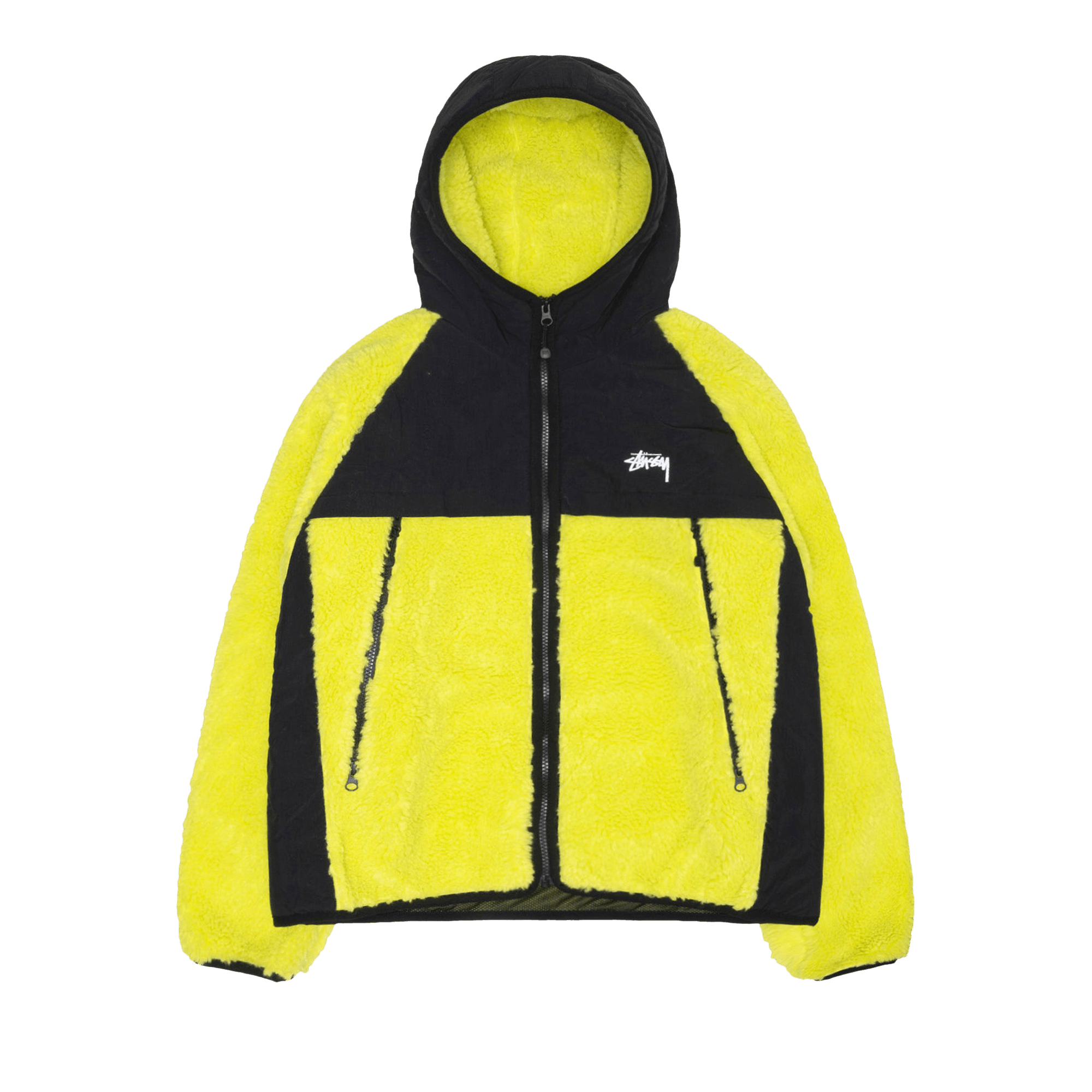 Stussy Sherpa Paneled Hooded Jacket 'Lime'