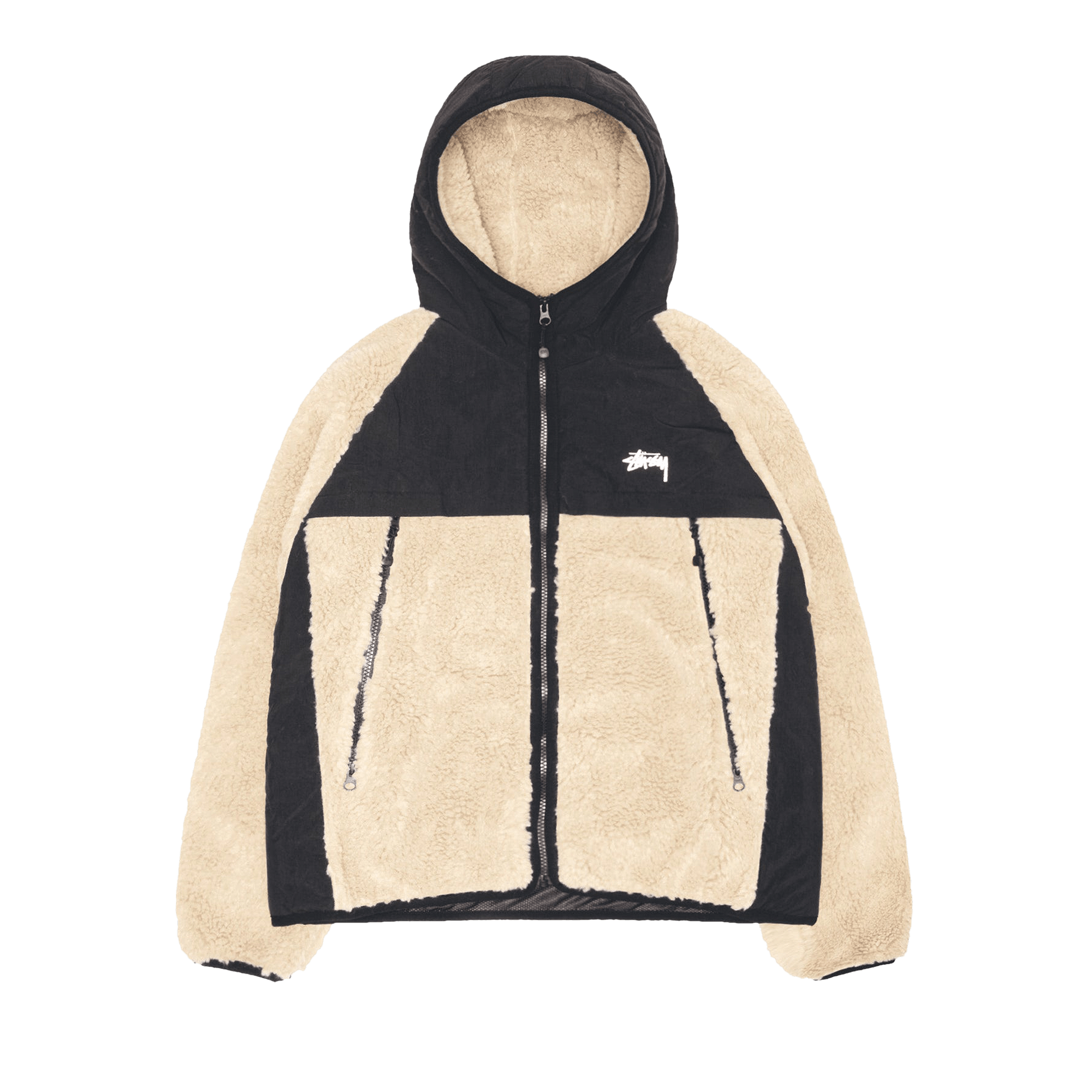 Stussy Sherpa Paneled Hooded Jacket 'Beige'