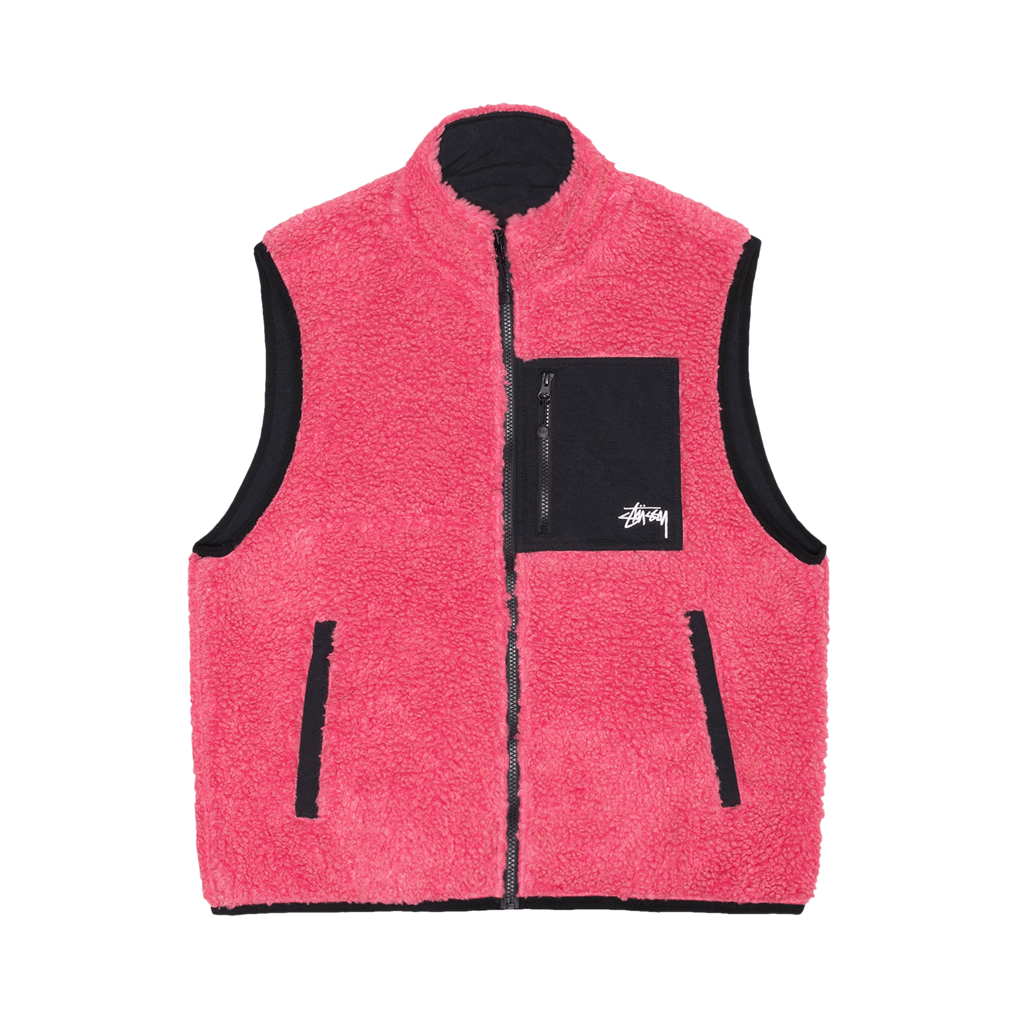 Stussy Sherpa Reversible Vest 'Pink'