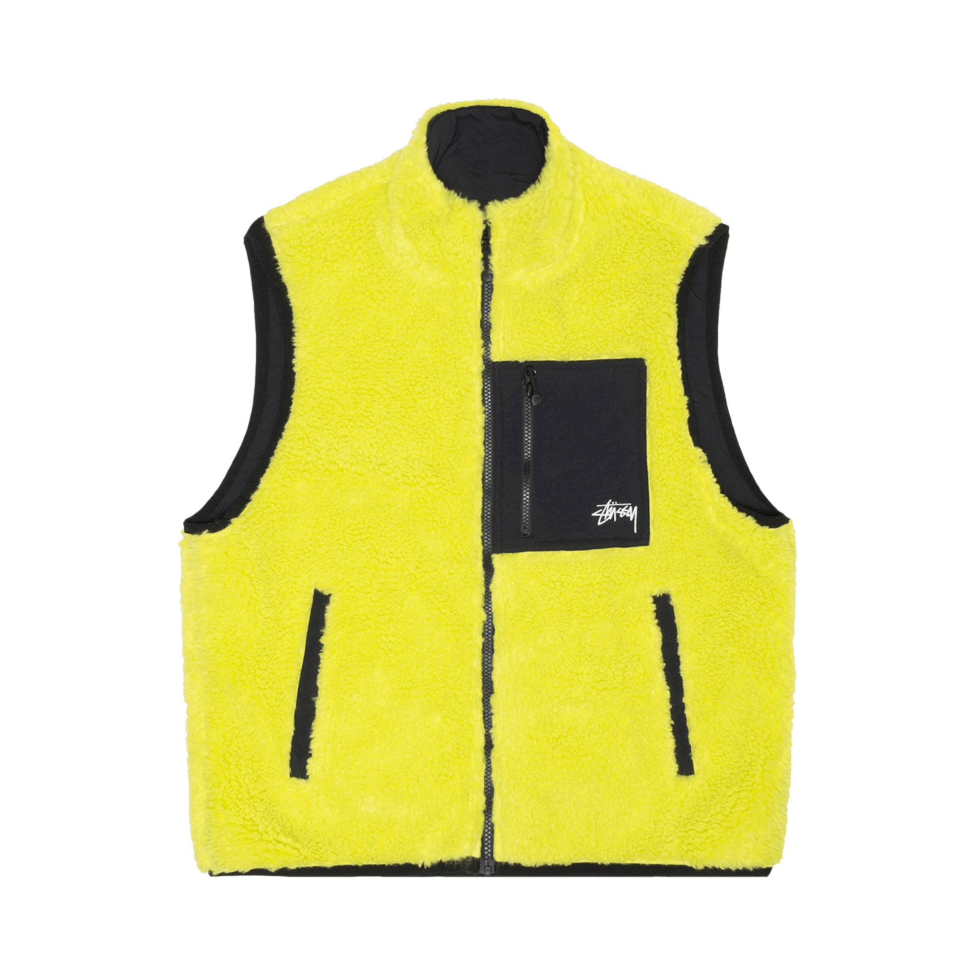 Stussy Sherpa Reversible Vest 'Lime'