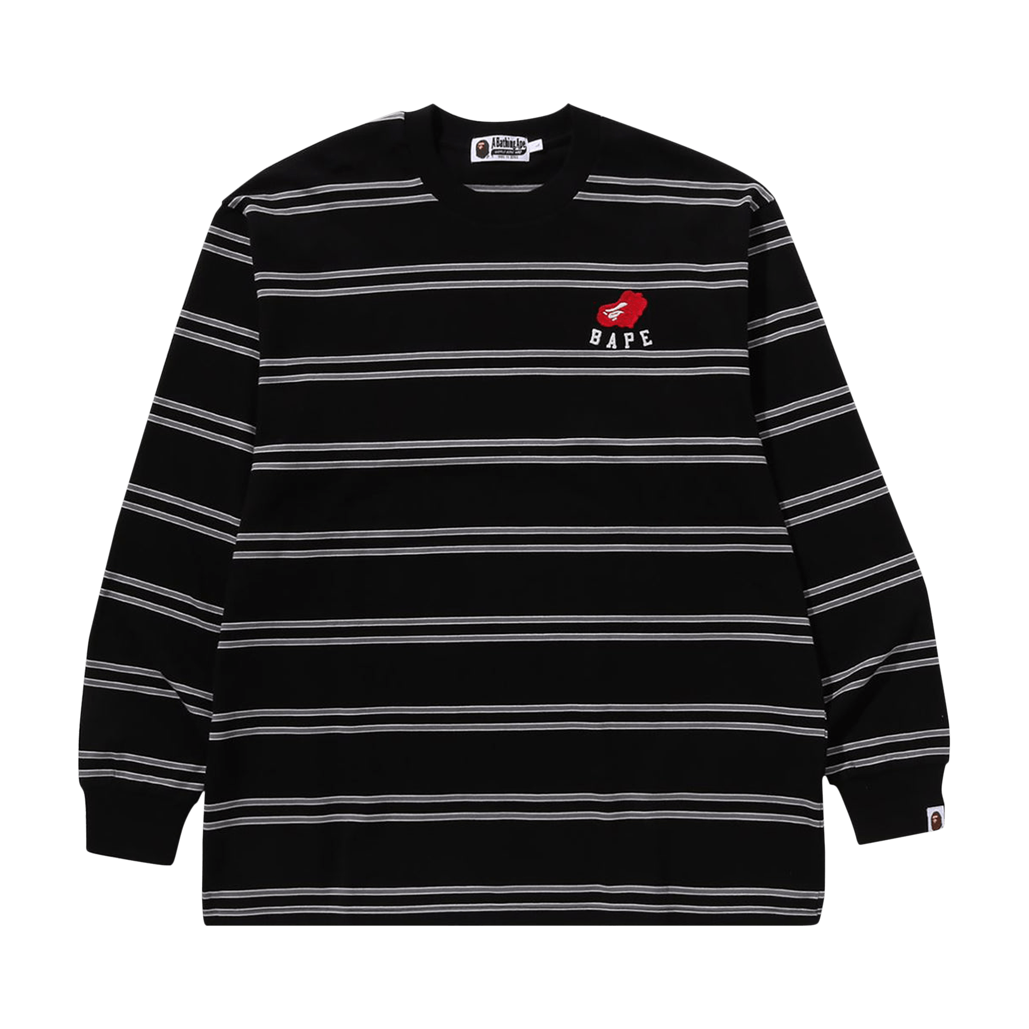 BAPE Ape Heart Hoop Long-Sleeve Tee 'Black'