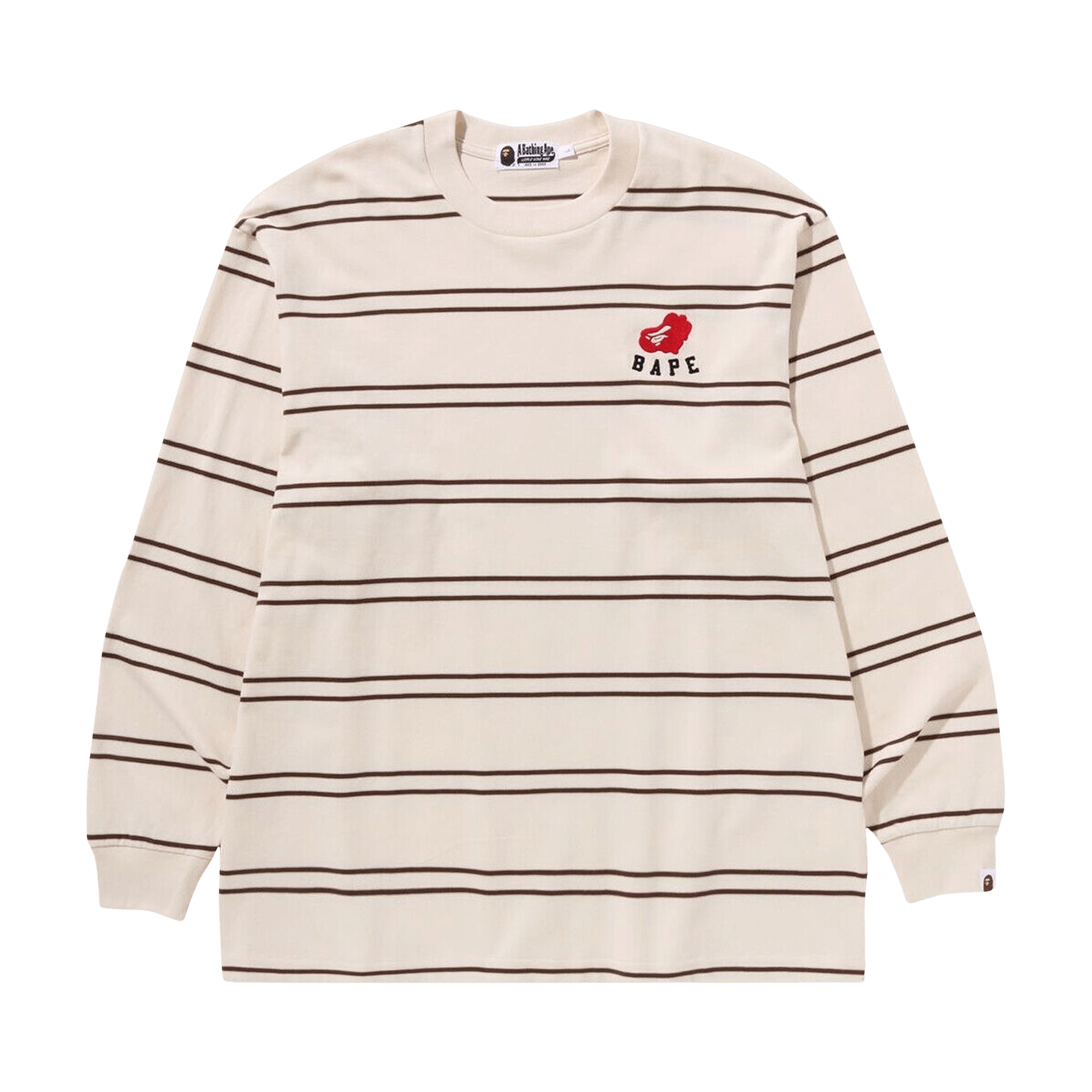 BAPE Ape Heart Hoop Long-Sleeve Tee 'Ivory'