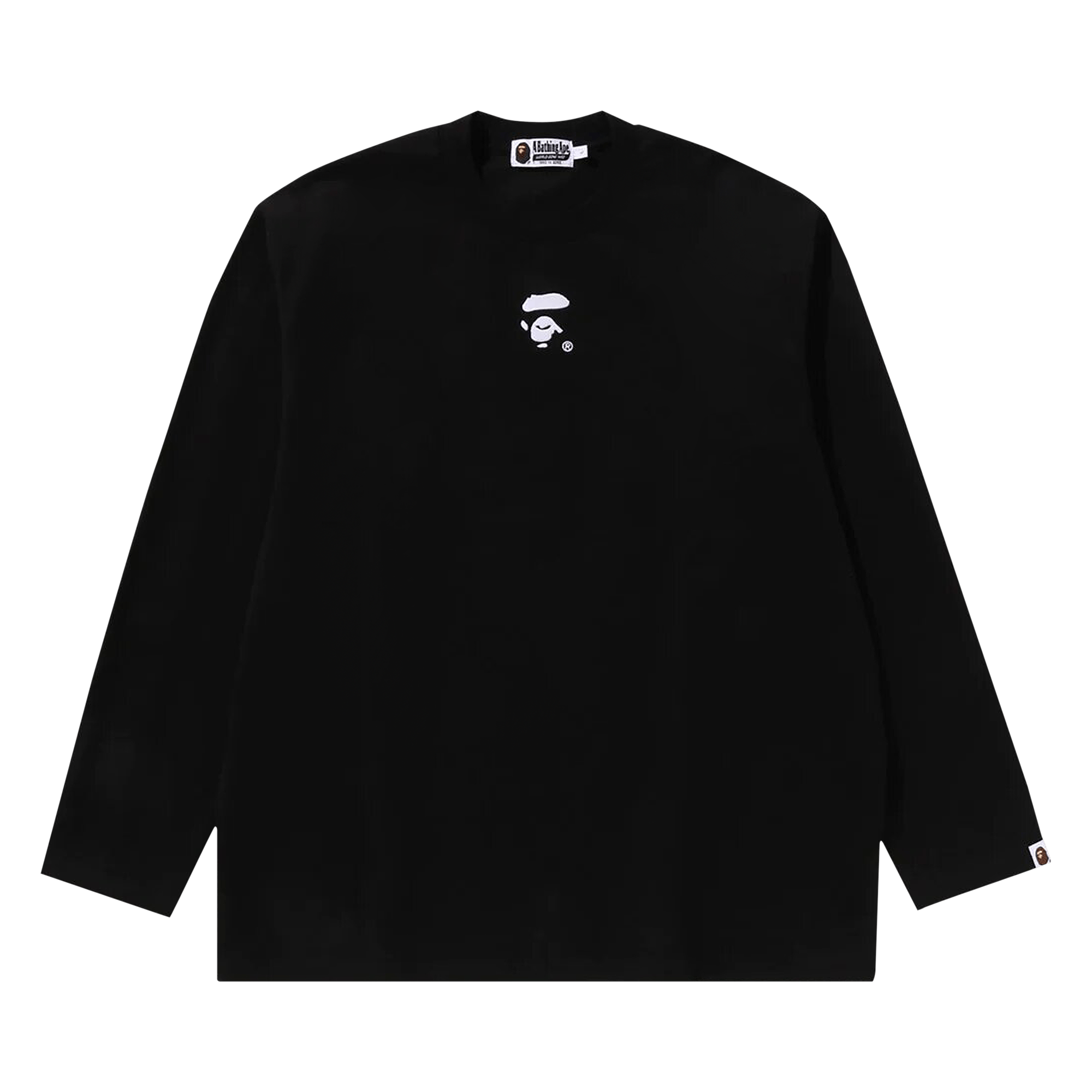 BAPE Ape Face Long-Sleeve Tee 'Black'